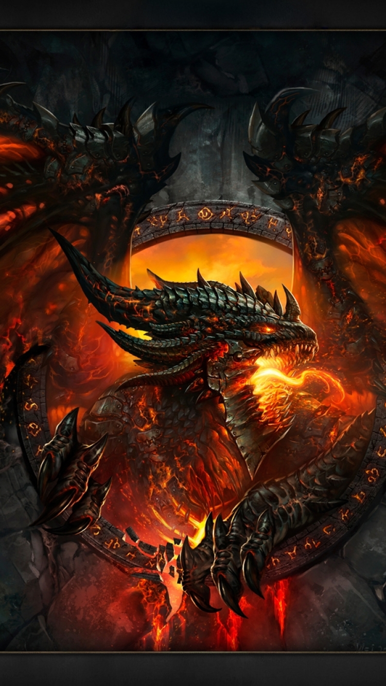 Download mobile wallpaper Warcraft, Dragon, Video Game, World Of Warcraft, Deathwing (World Of Warcraft), World Of Warcraft: Cataclysm for free.