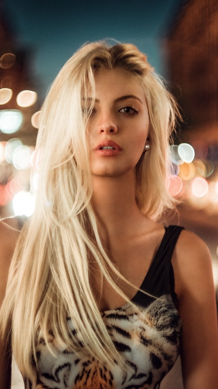 Handy-Wallpaper Blond, Modell, Frauen, Nacht, Blondinen kostenlos herunterladen.