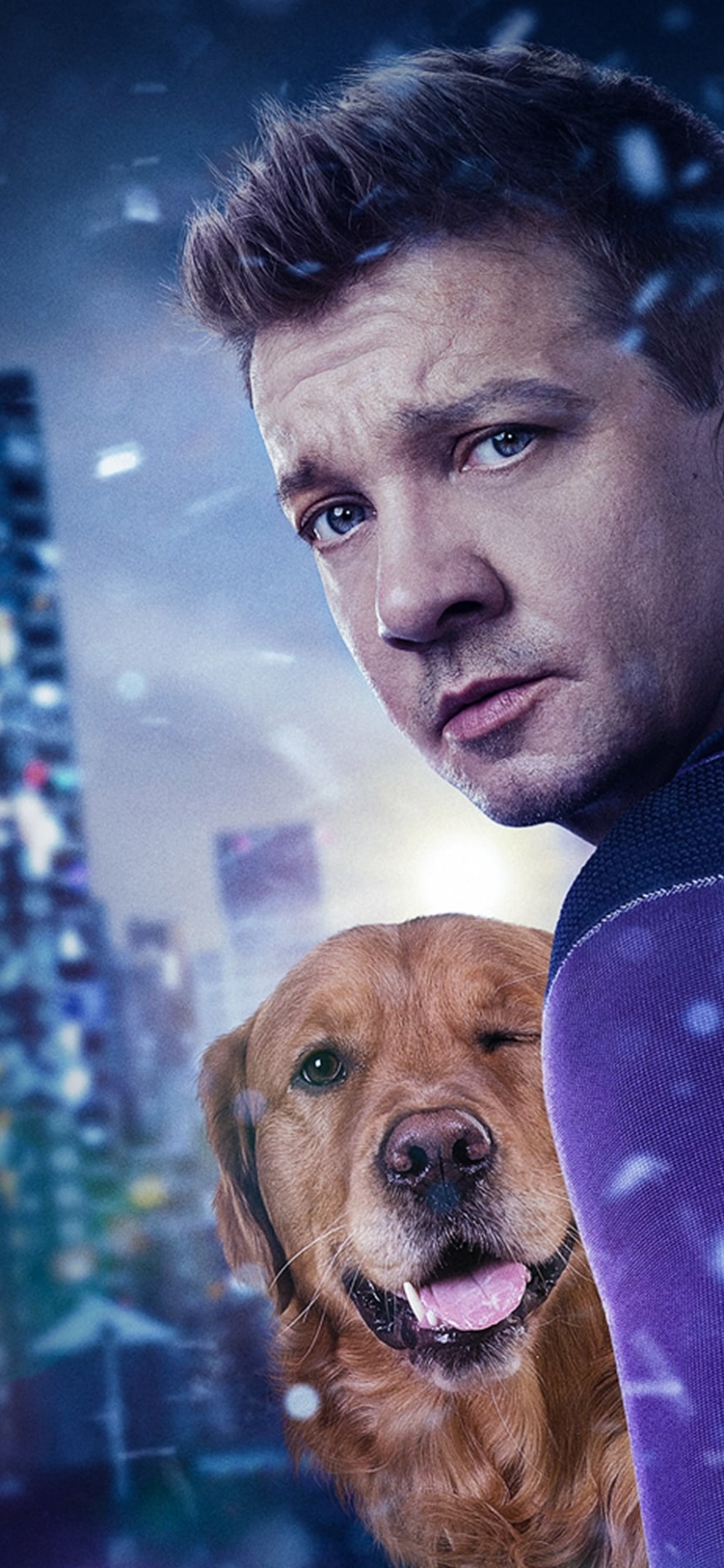 Download mobile wallpaper Tv Show, Clint Barton, Hawkeye, Jeremy Renner, Lucky The Pizza Dog for free.