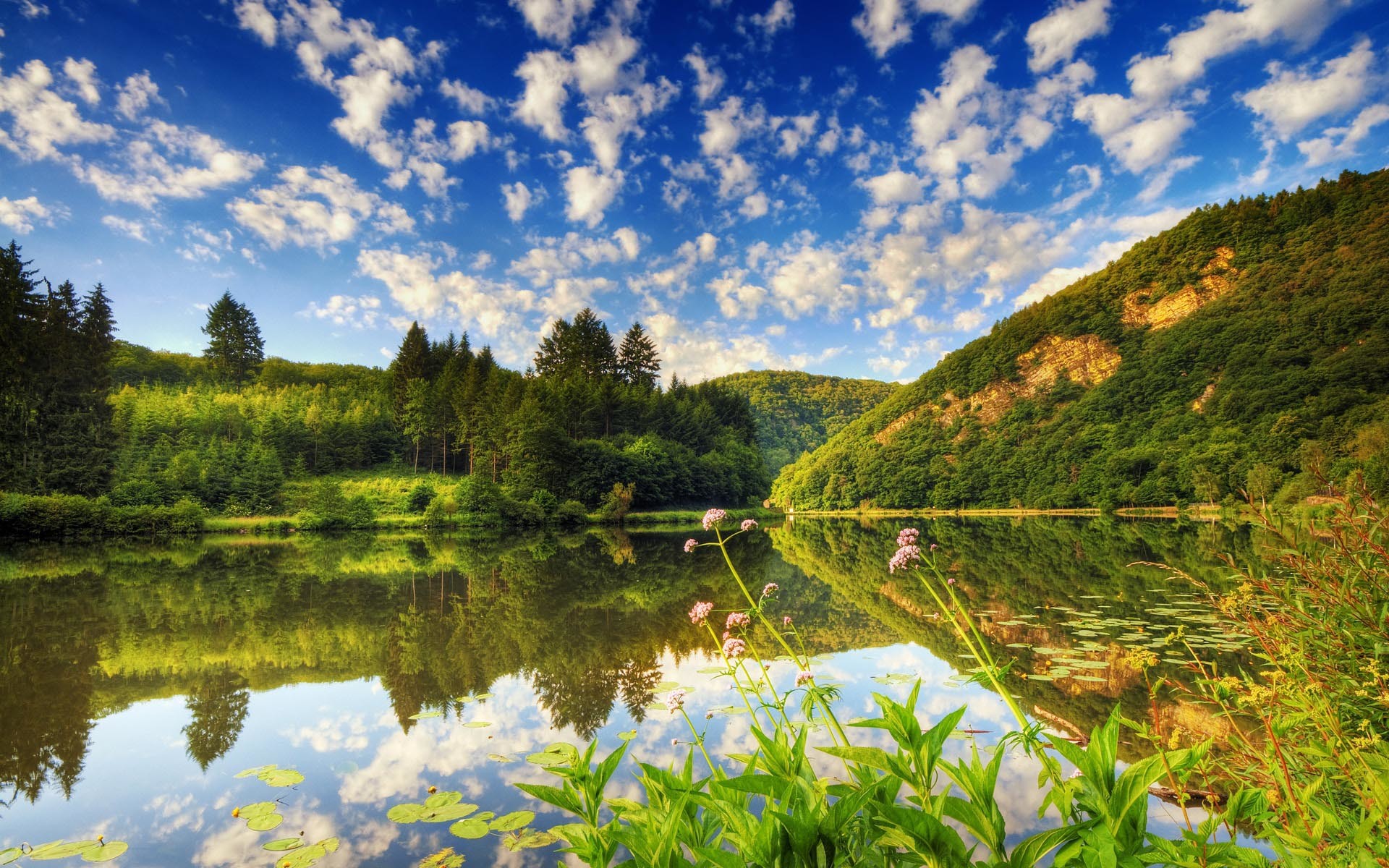 PCデスクトップに川, 山脈, 風景画像を無料でダウンロード