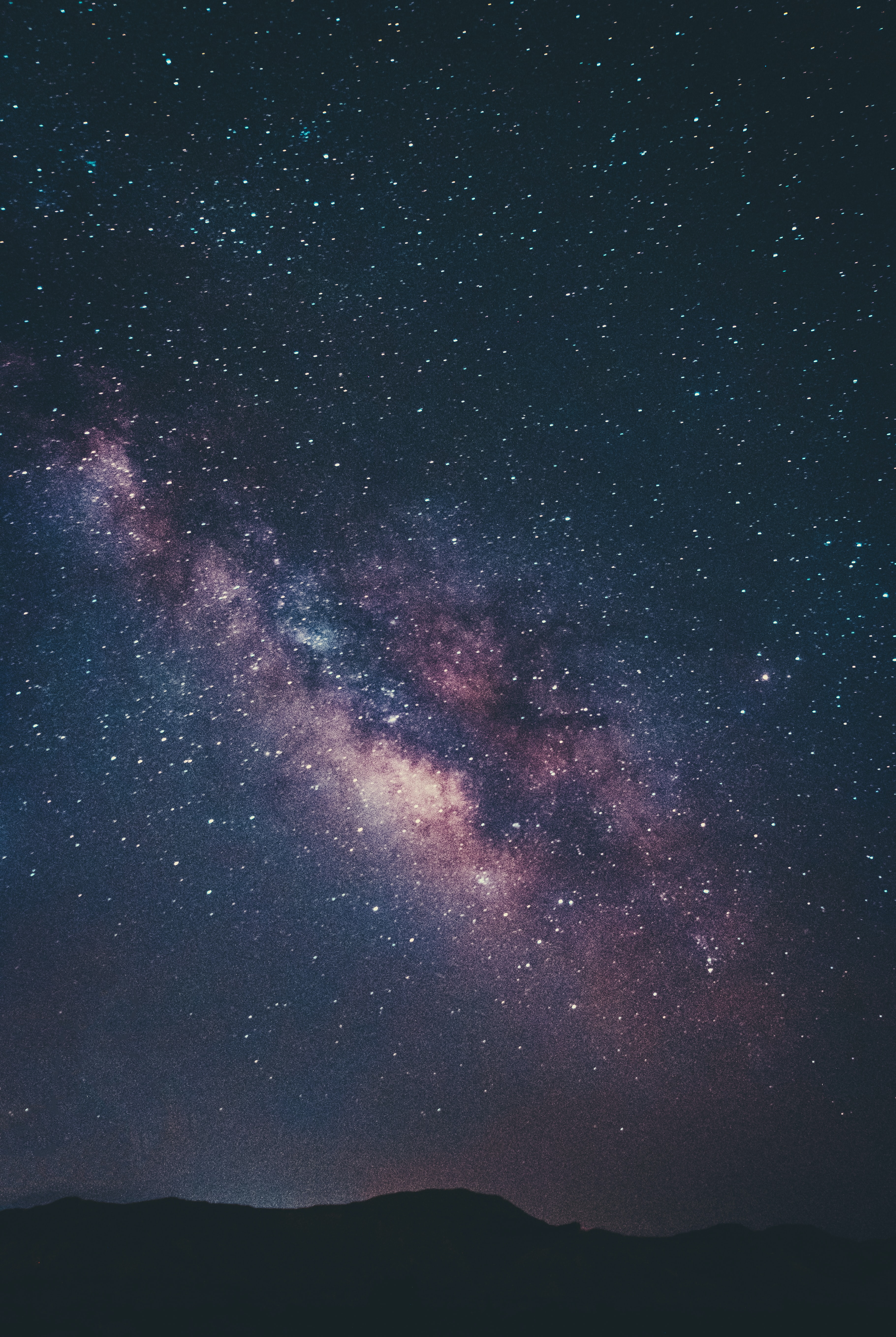Free download wallpaper Starry Sky, Hills, Stars, Night, Universe, Nebula on your PC desktop