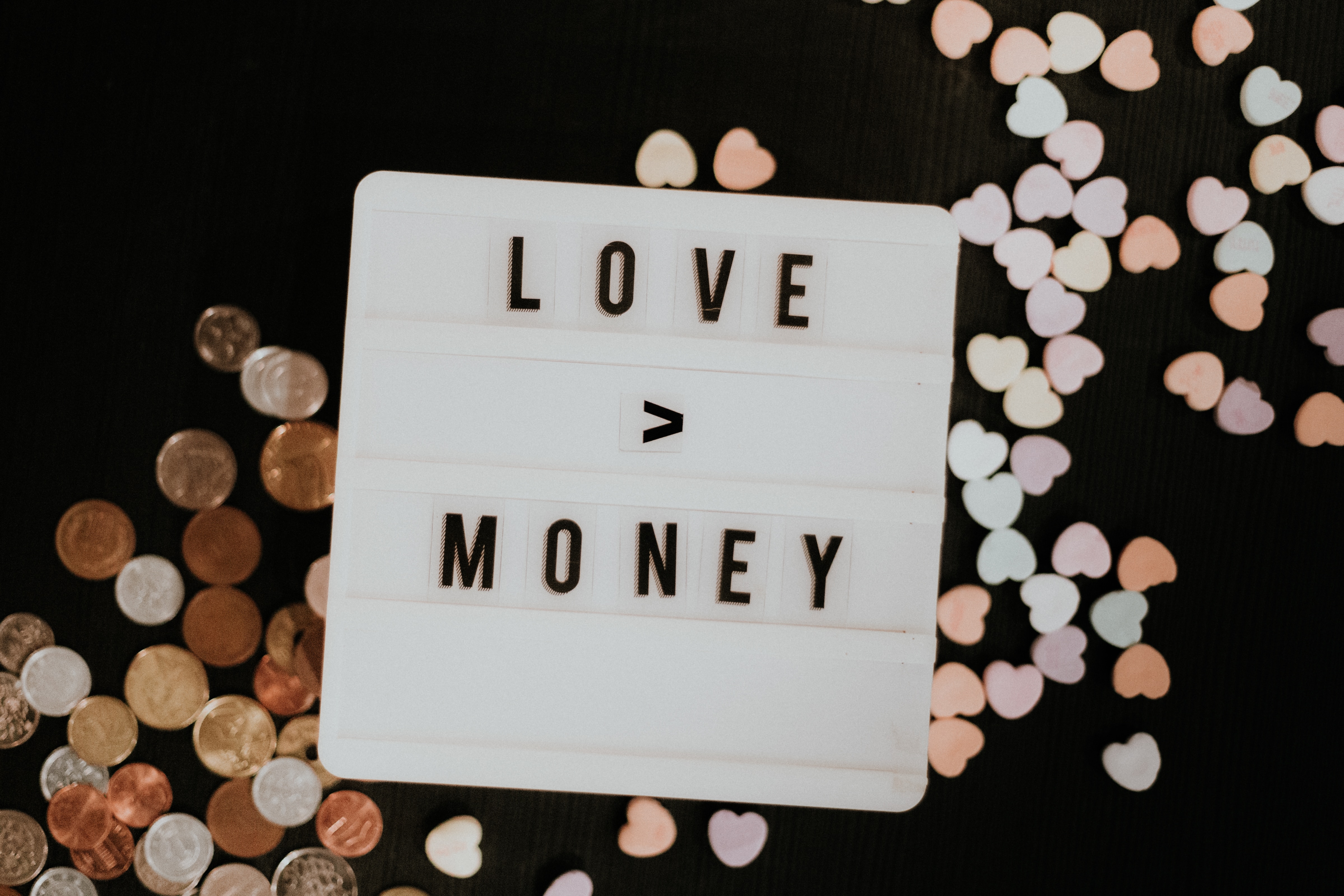 Download mobile wallpaper Money, Phrase, Words, Love for free.