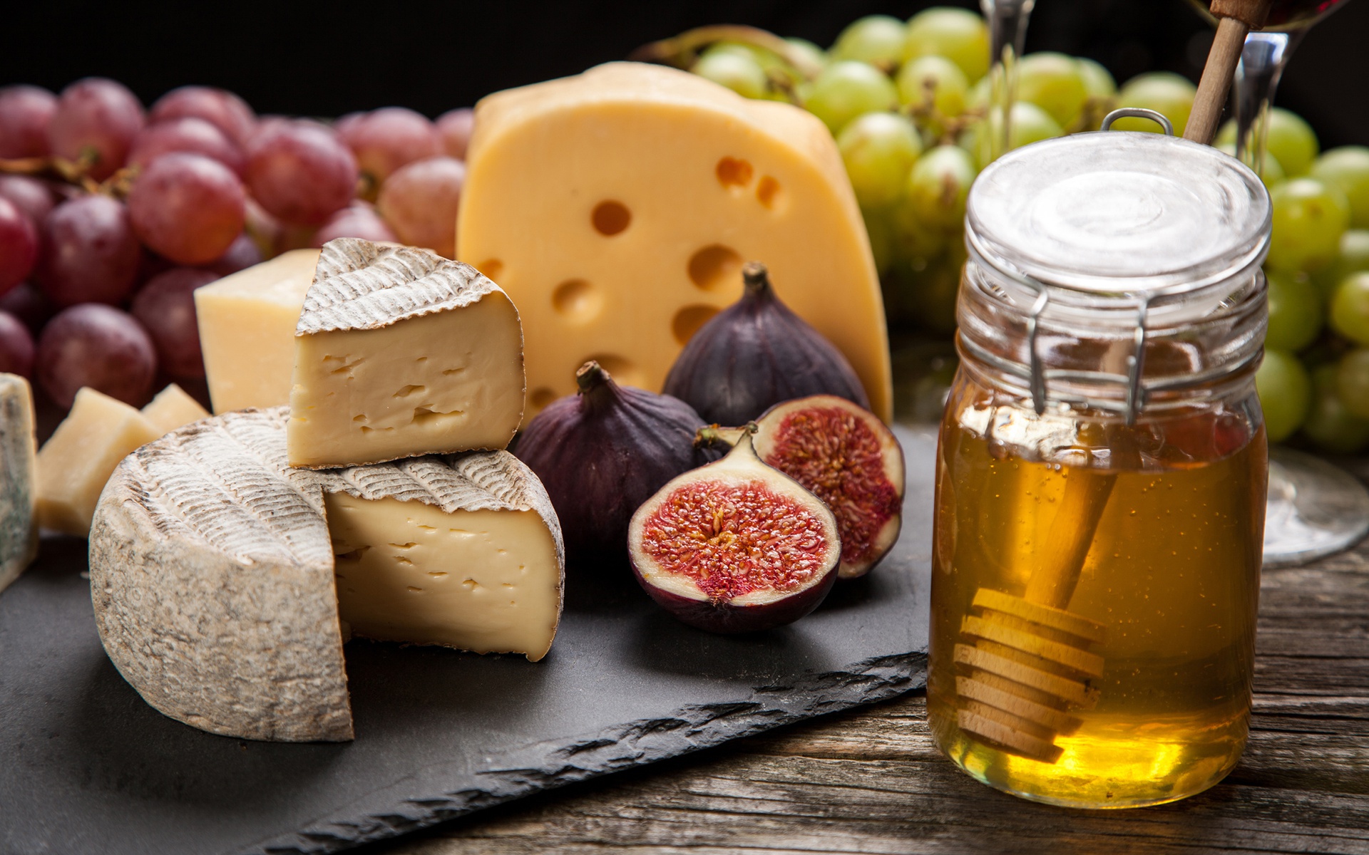 Free download wallpaper Food, Cheese, Still Life, Honey, Fig on your PC desktop