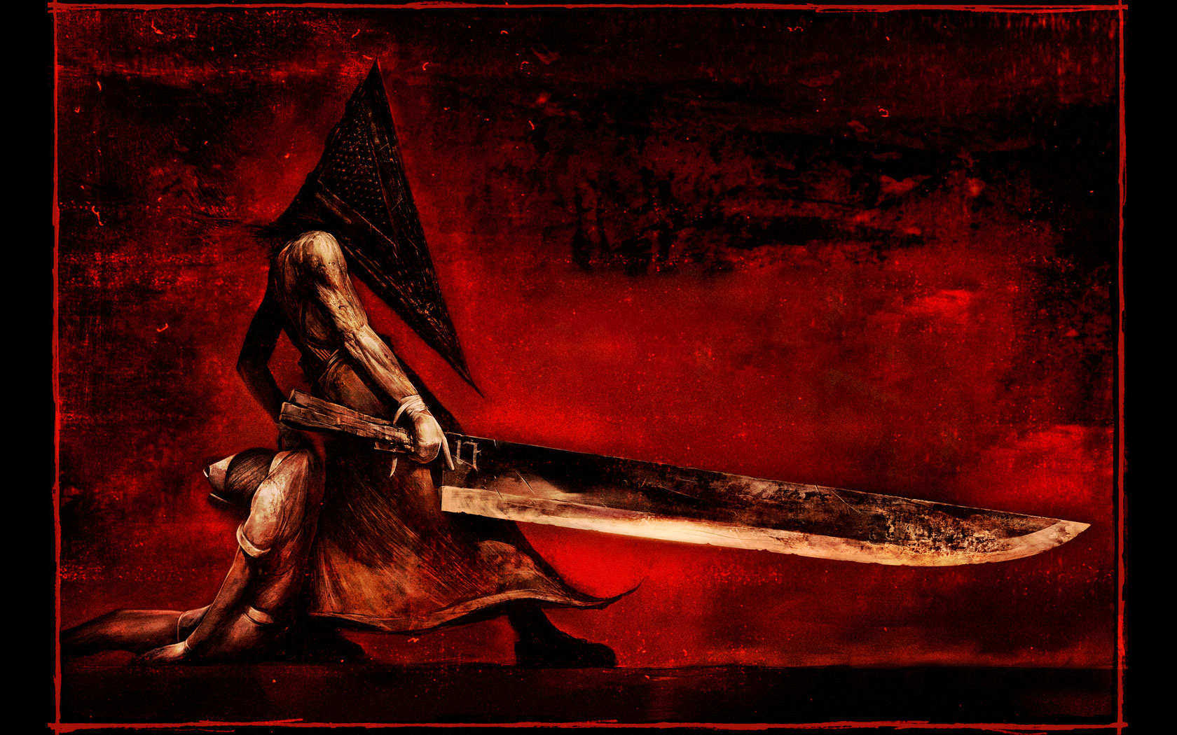 sword, video game, silent hill, dark, evil, pyramid head