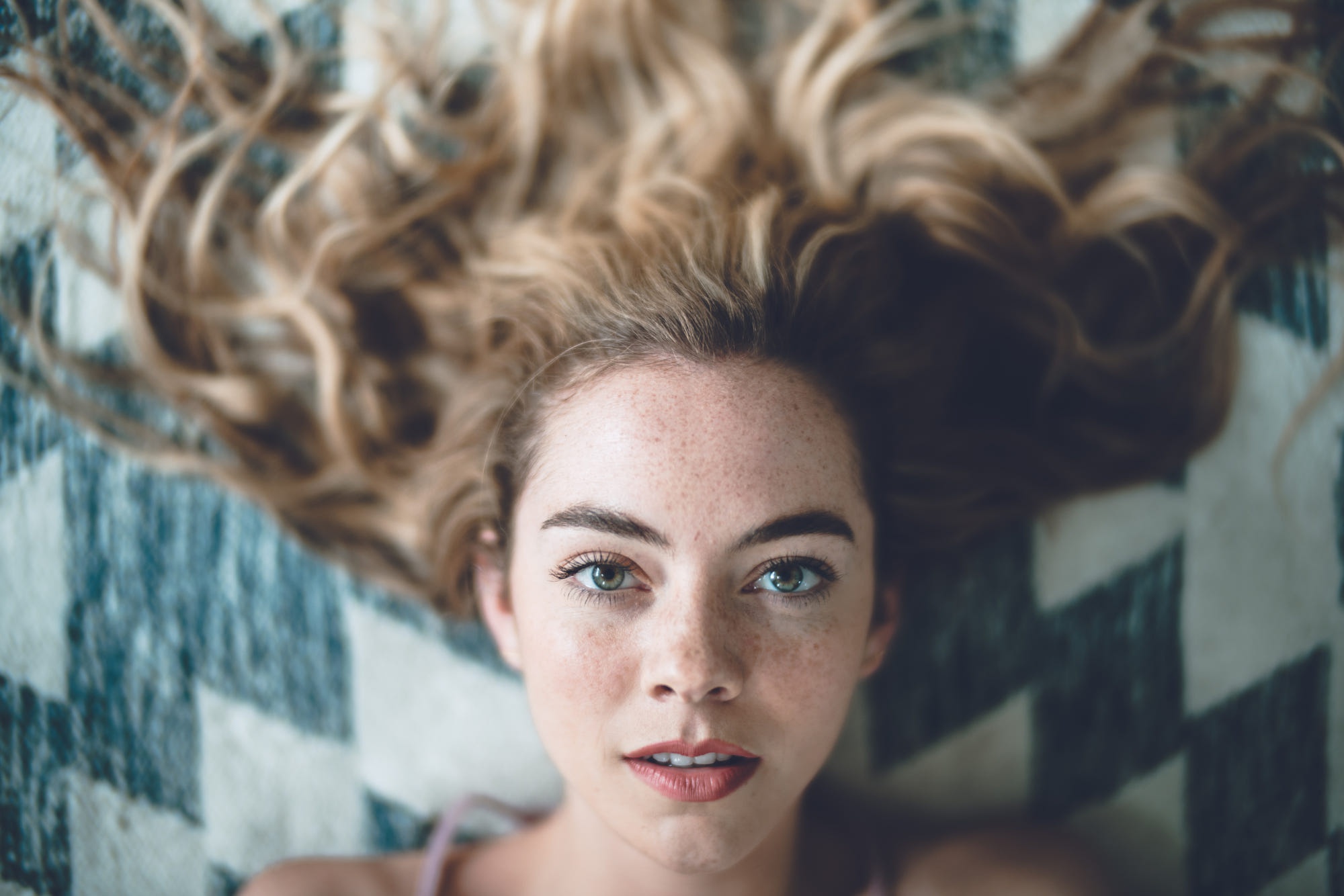 Download mobile wallpaper Face, Model, Women, Freckles, Stare for free.