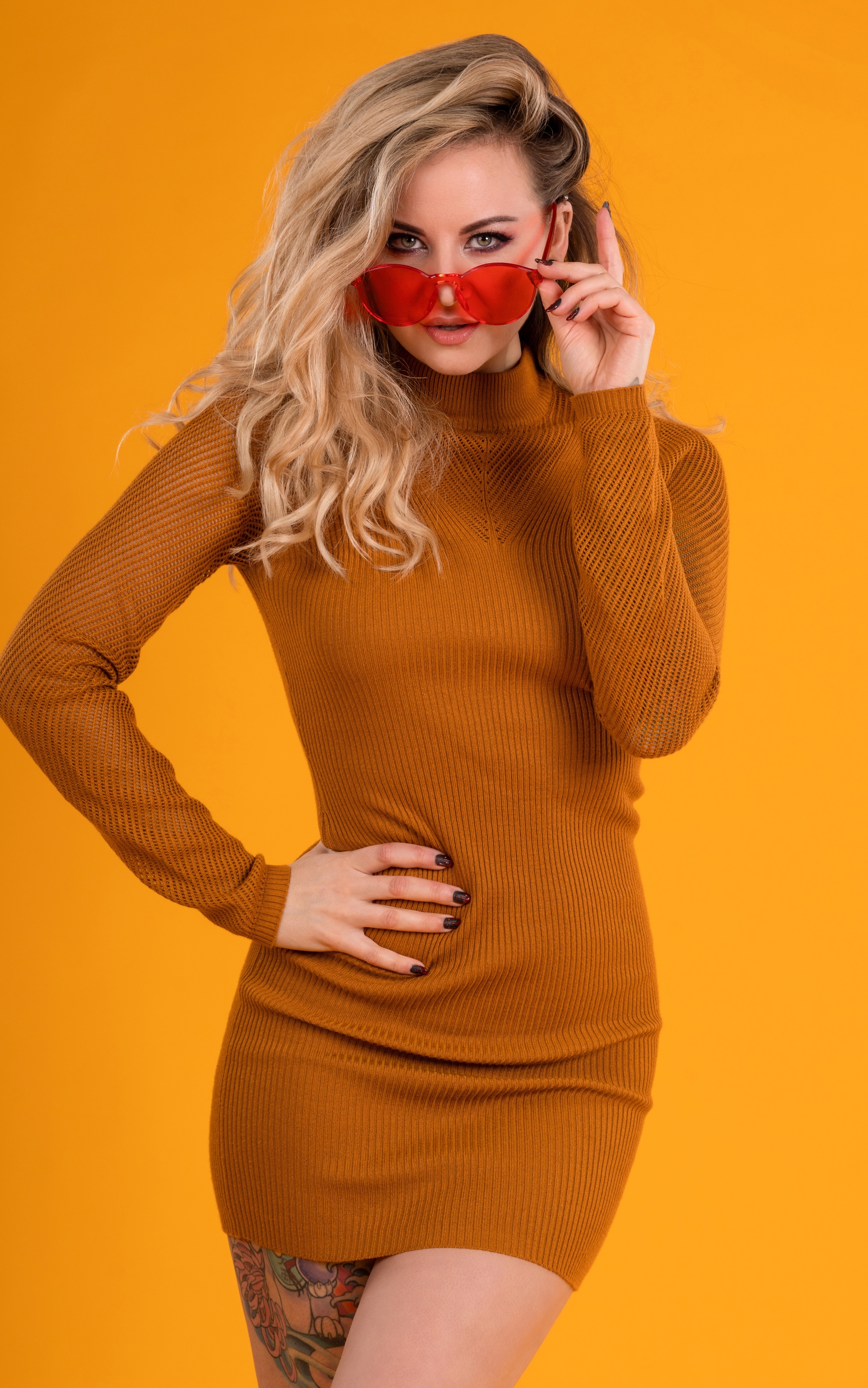 Handy-Wallpaper Blond, Sonnenbrille, Modell, Frauen, Blondinen kostenlos herunterladen.