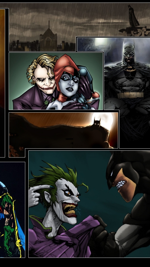 Descarga gratuita de fondo de pantalla para móvil de Superhombre, Bufón, Historietas, The Batman, Harley Quinn, Guasón, Hombre Murciélago, Robin (Dc Cómics), Bane (Dc Cómics).