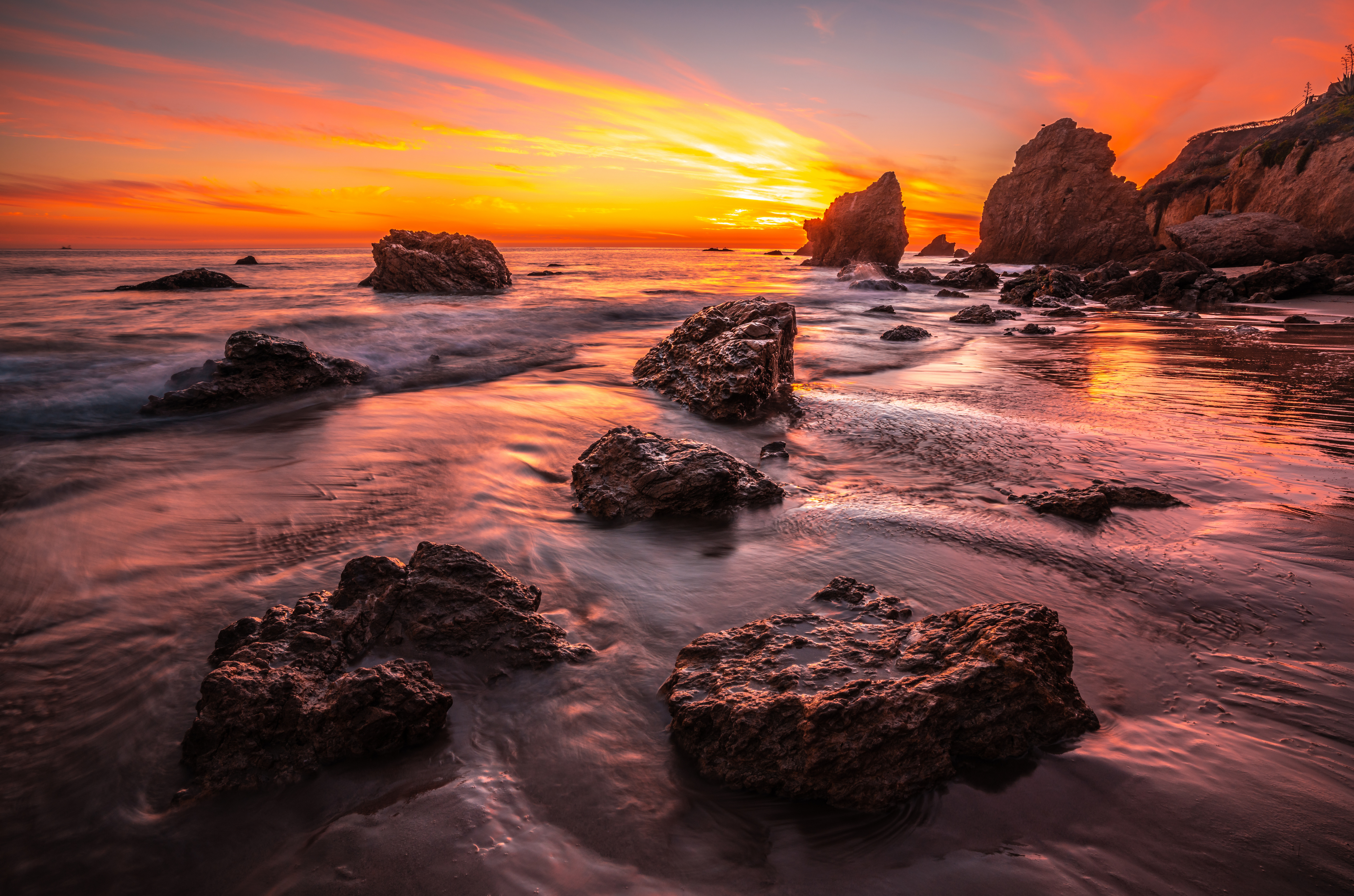Téléchargez gratuitement l'image Coucher De Soleil, Horizon, Océan, Californie, La Nature, Terre/nature sur le bureau de votre PC