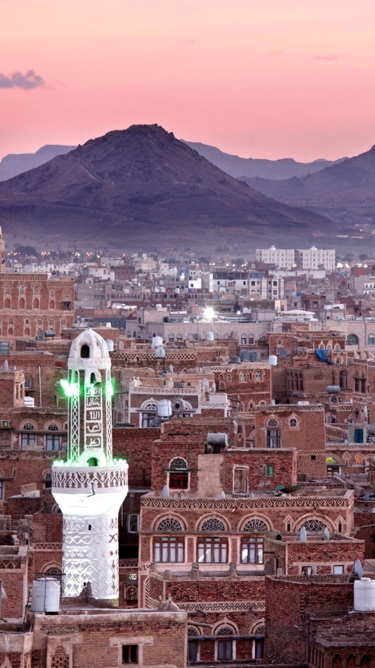 Download mobile wallpaper Cities, Minaret, Man Made, Sana'a, Yemen, Al Saleh Mosque for free.