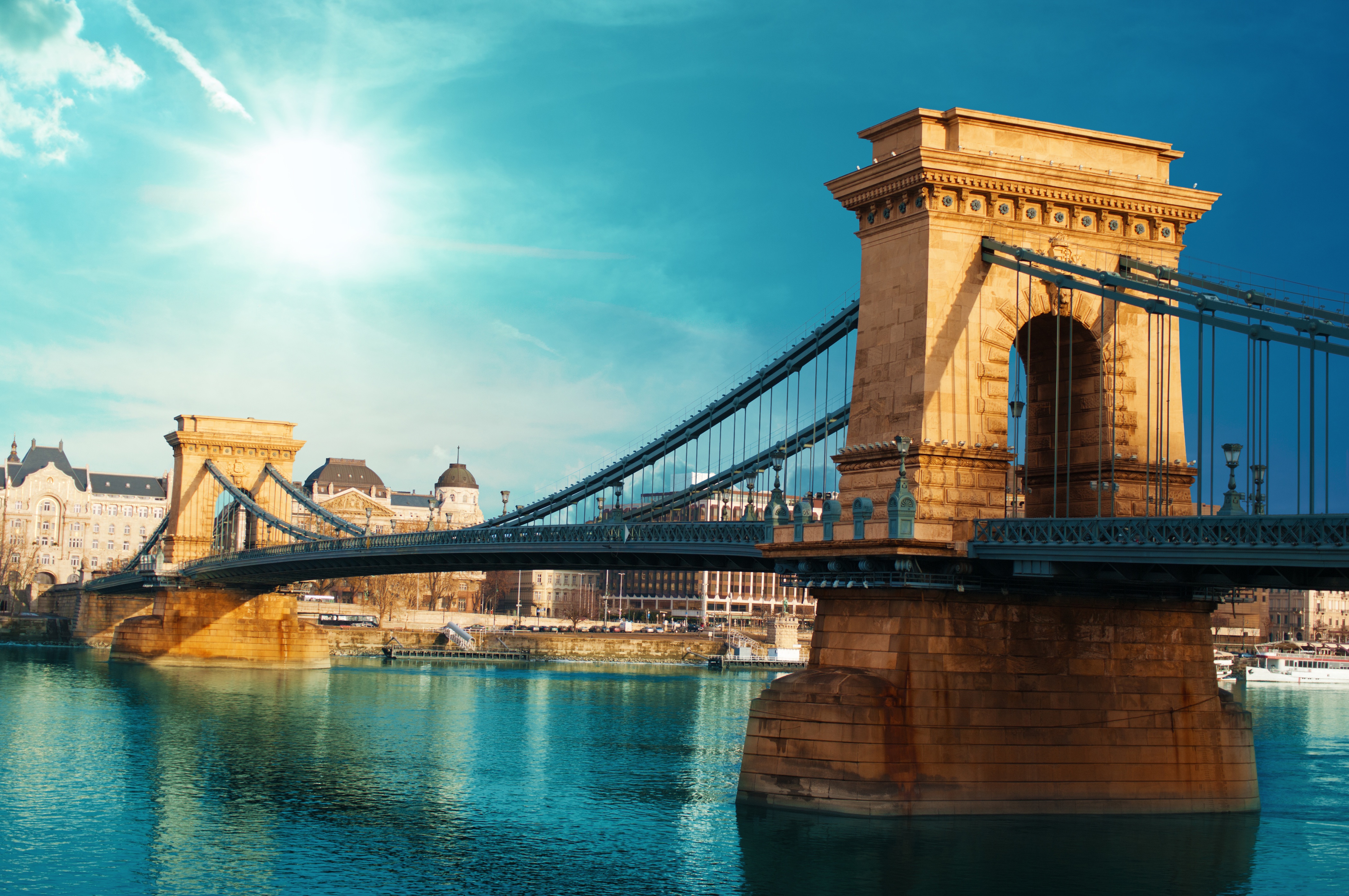 Handy-Wallpaper Brücke, Ungarn, Budapest, Donau, Brücken, Menschengemacht, Kettenbrücke kostenlos herunterladen.
