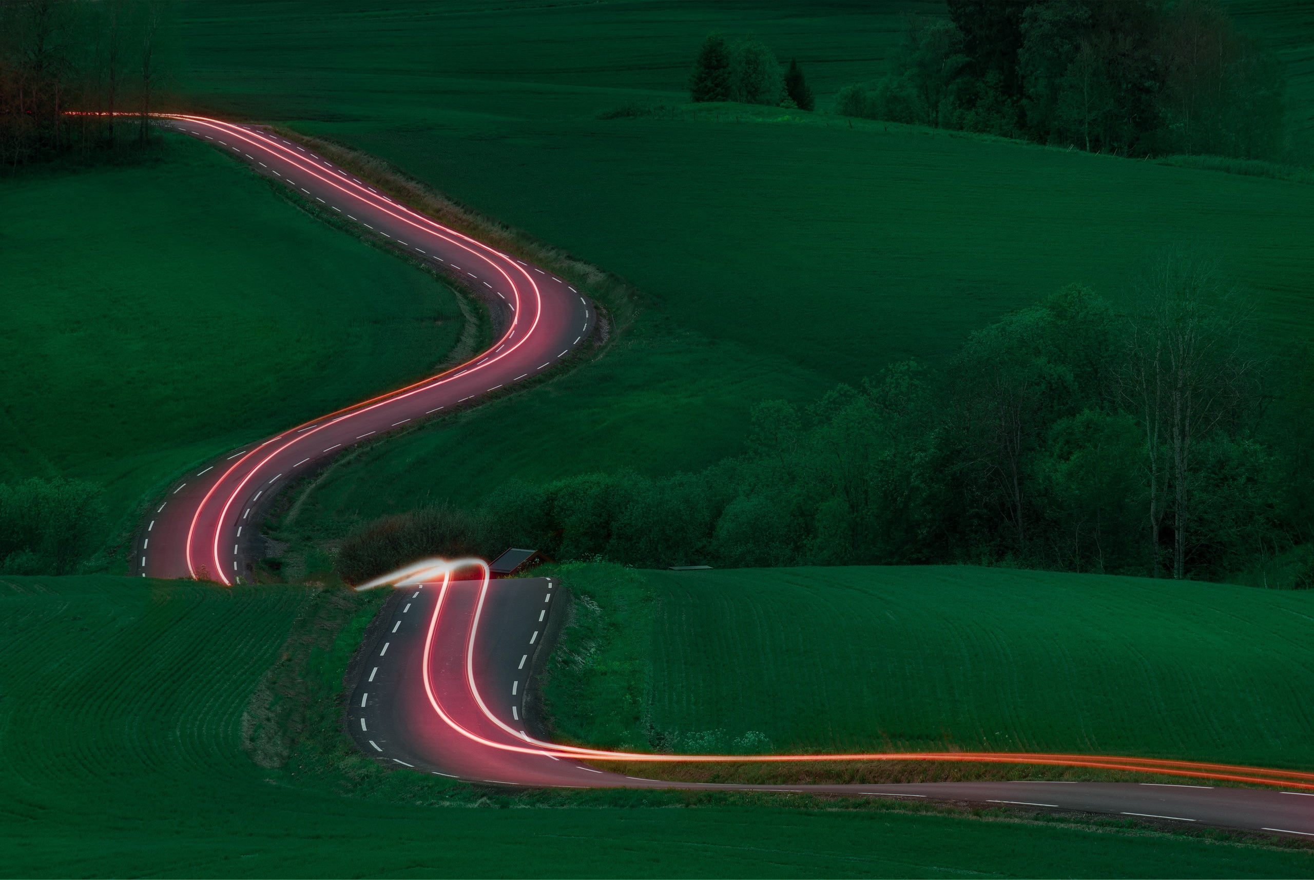 Free download wallpaper Light, Road, Field, Photography, Time Lapse on your PC desktop