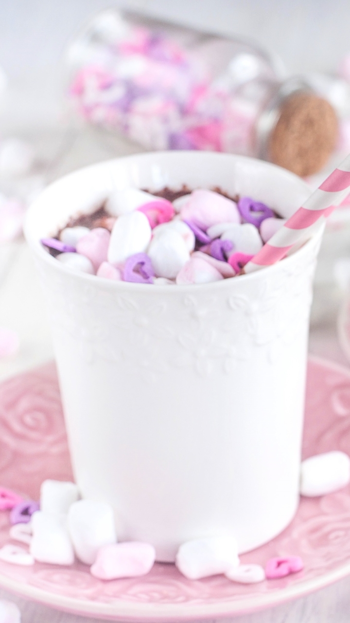 Download mobile wallpaper Food, Cup, Marshmallow, Candy, Hot Chocolate for free.