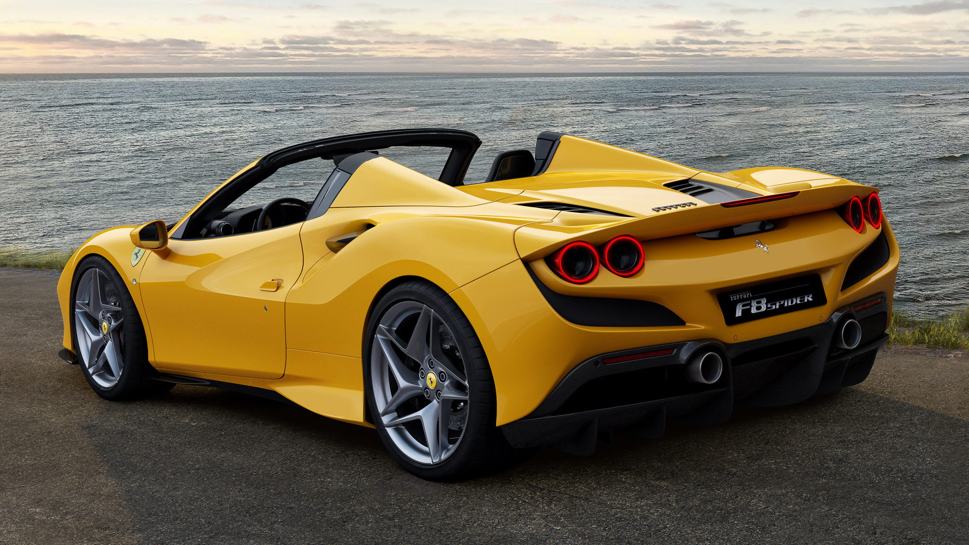 Handy-Wallpaper Ferrari, Autos, Cabrio, Fahrzeuge, Gelbes Auto, Ferrari F8 Spinne kostenlos herunterladen.