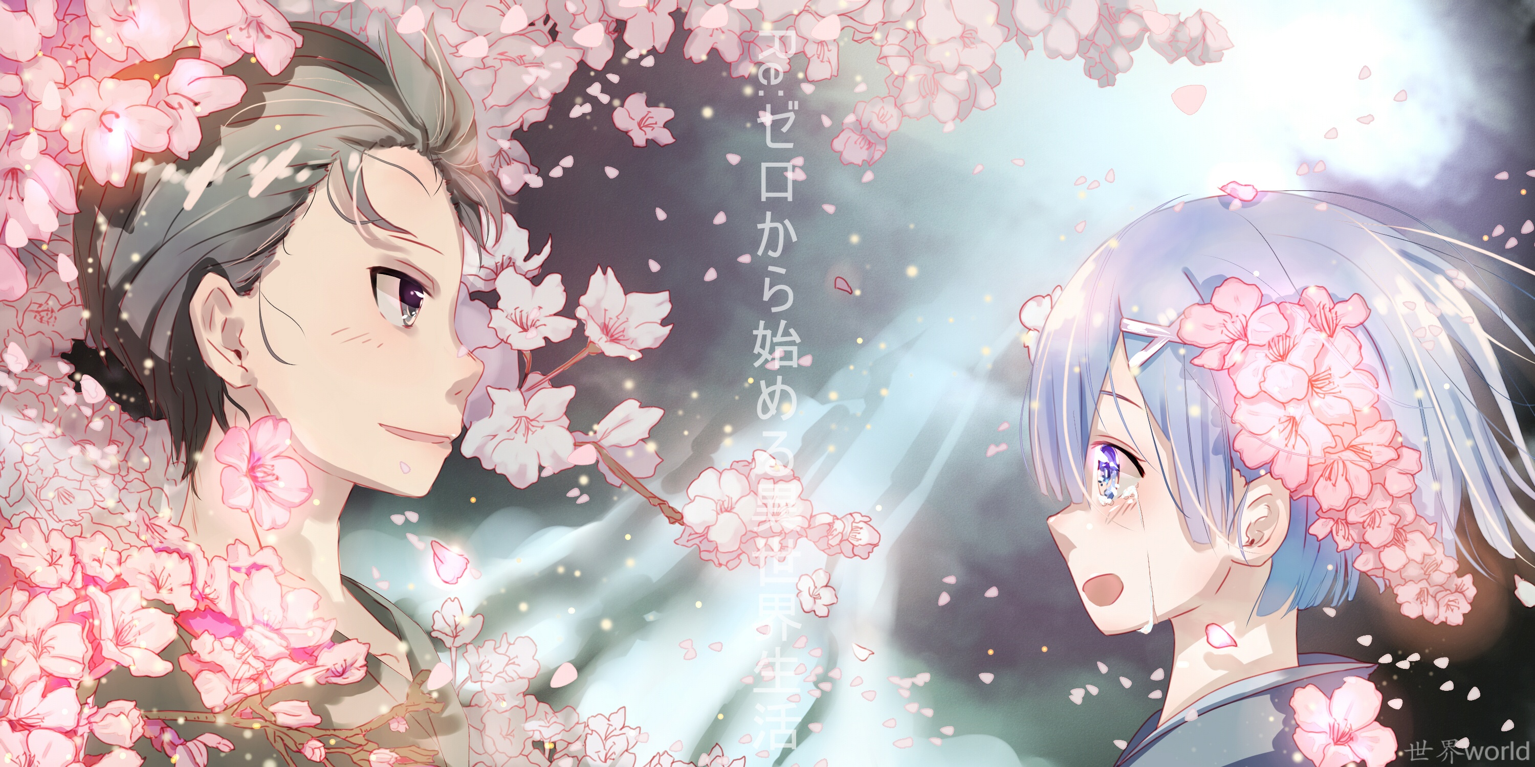 Téléchargez gratuitement l'image Animé, Re:zero Commencer Sa Vie Dans Un Autre Monde, Subaru Natsuki, Rem (Re:zero) sur le bureau de votre PC