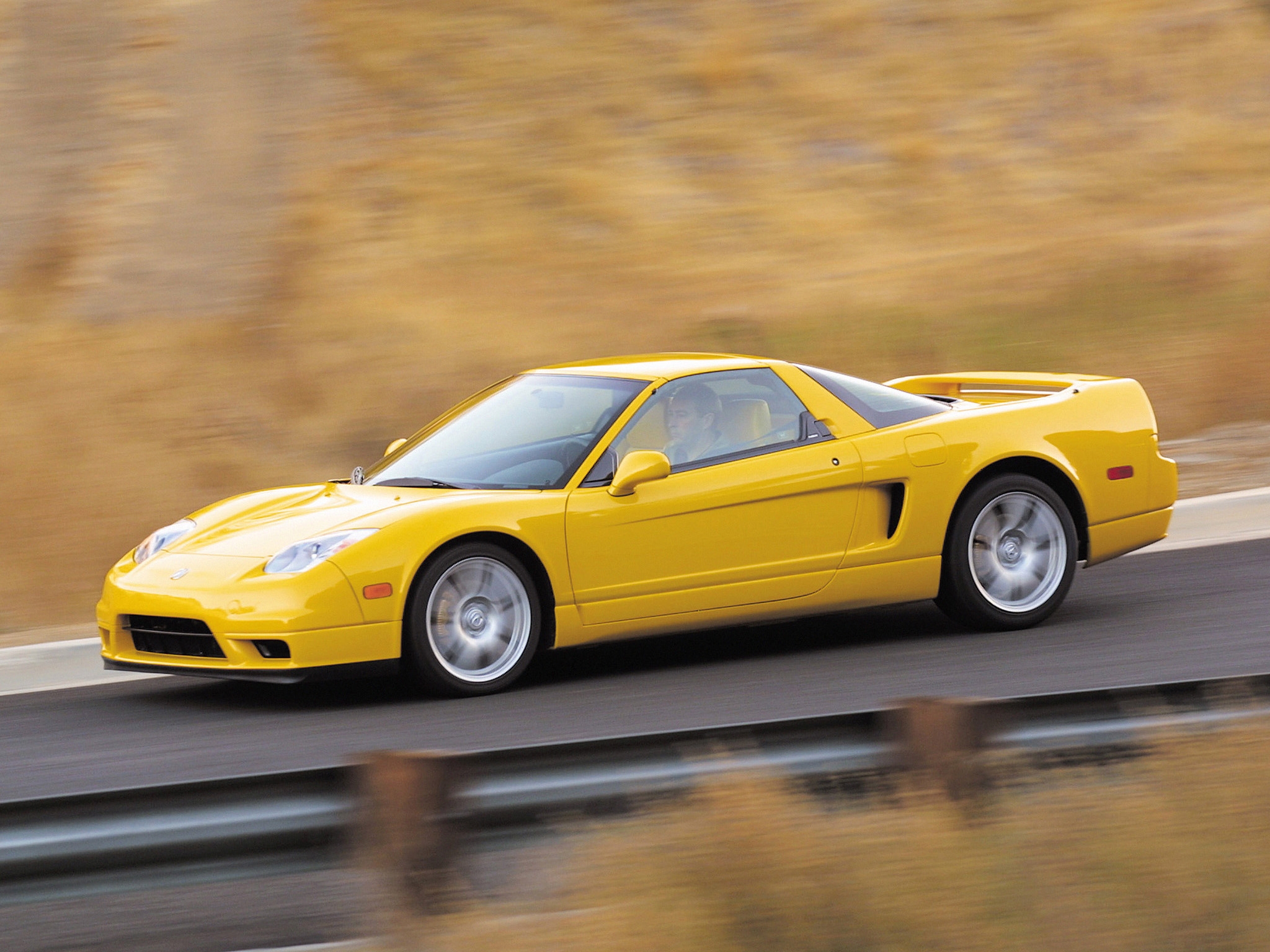 sports, auto, acura, cars, yellow, road, side view, speed, style, akura, paints, nsx, hsx, nsh