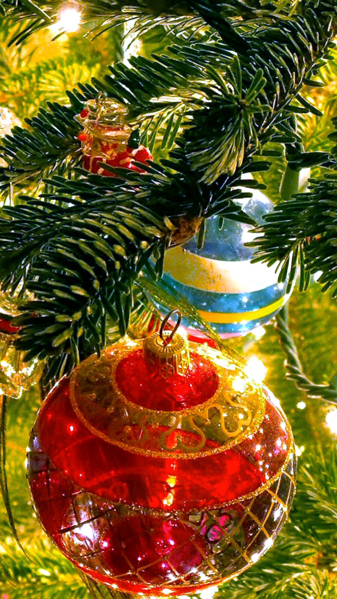 Téléchargez des papiers peints mobile Noël, Lumière, Vacances, Décorations De Noël, Se Brouiller gratuitement.