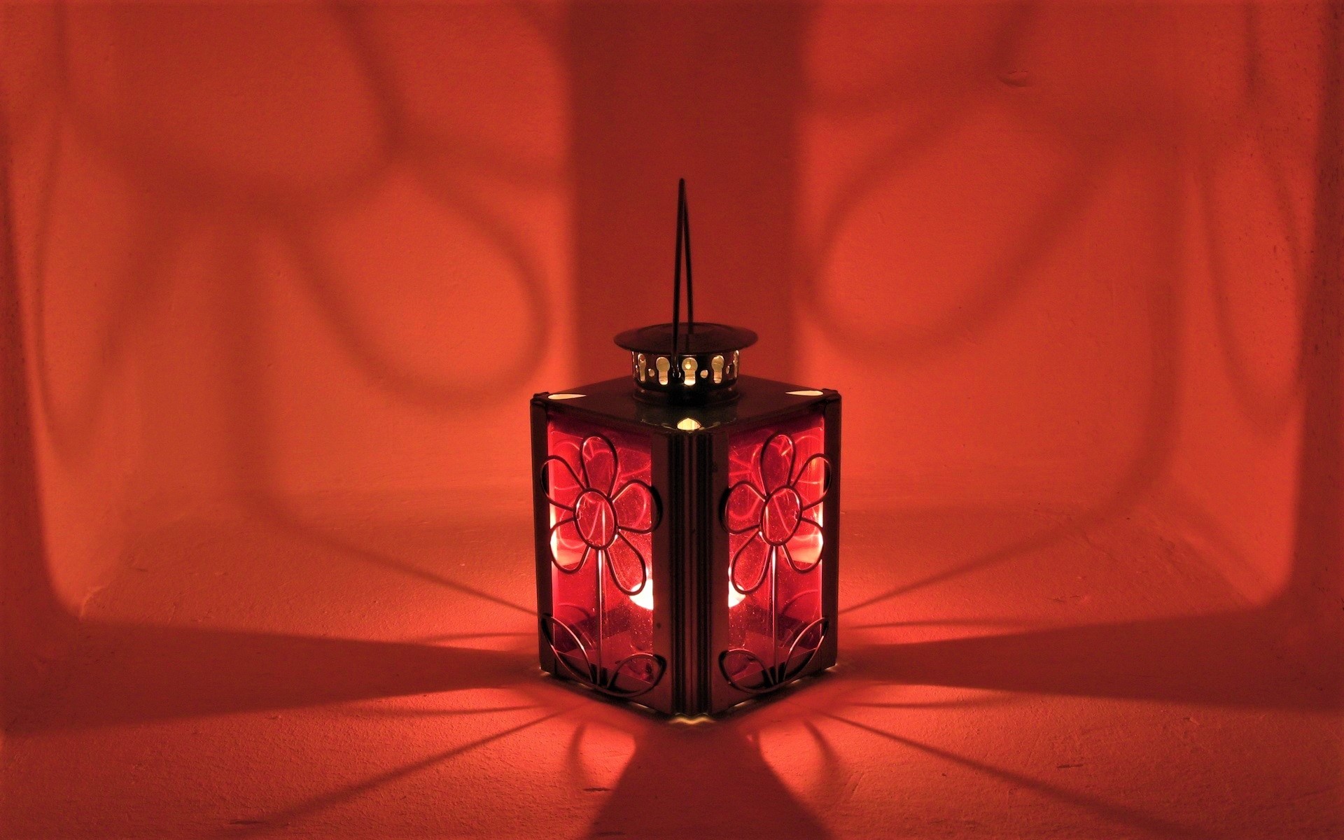 Download mobile wallpaper Flower, Shadow, Lantern, Man Made for free.