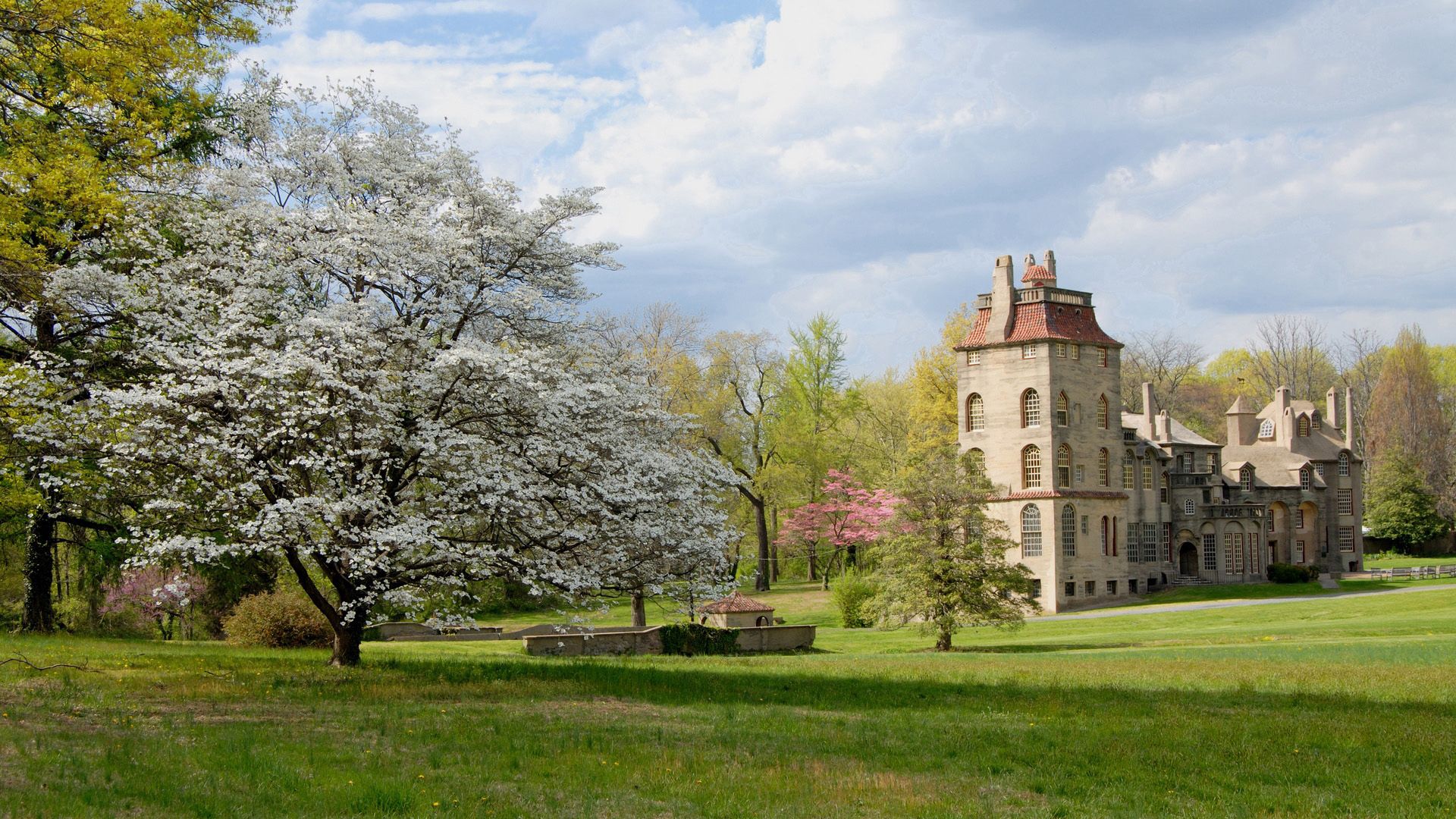 Laden Sie das Gebäude, Natur, Grass, Blumen-Bild kostenlos auf Ihren PC-Desktop herunter