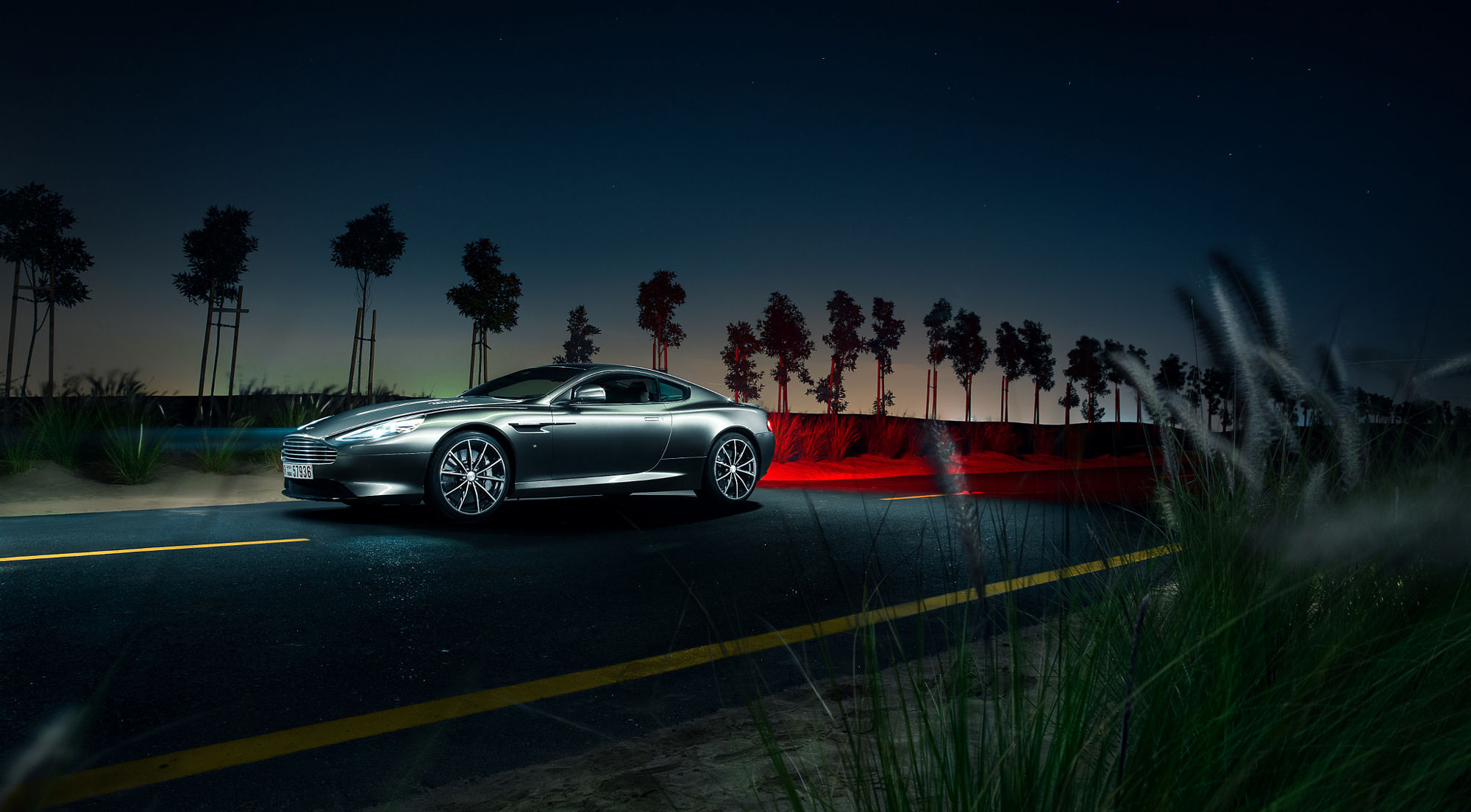 Free download wallpaper Auto, Road, Side View, Db9, Night, Aston Martin, Cars on your PC desktop