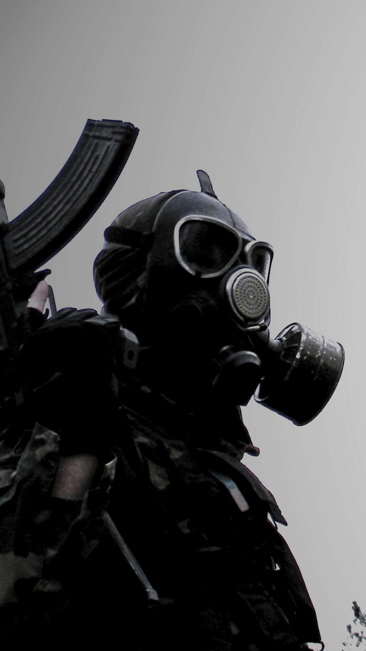 Download mobile wallpaper Dark, Gas Mask for free.