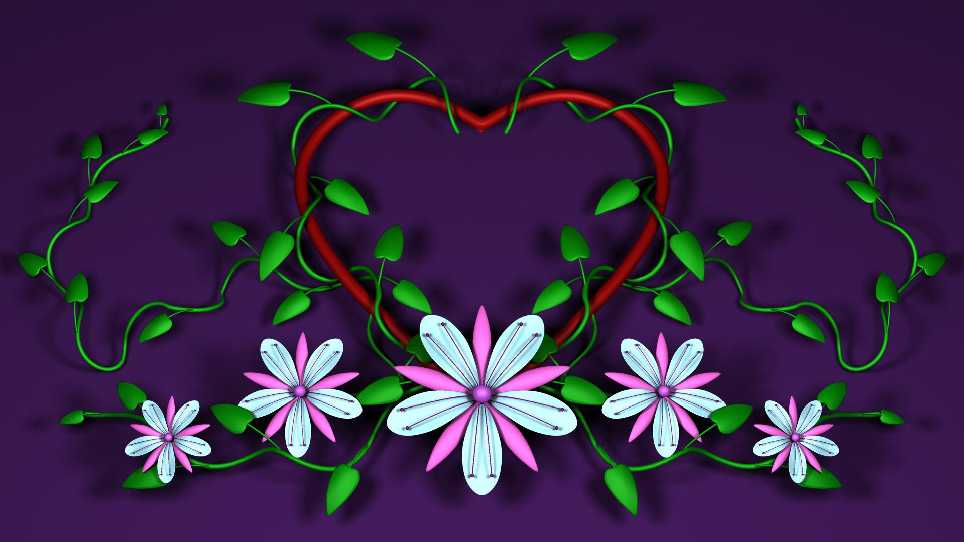 Download mobile wallpaper Love, Flower, Leaf, Heart, Artistic for free.