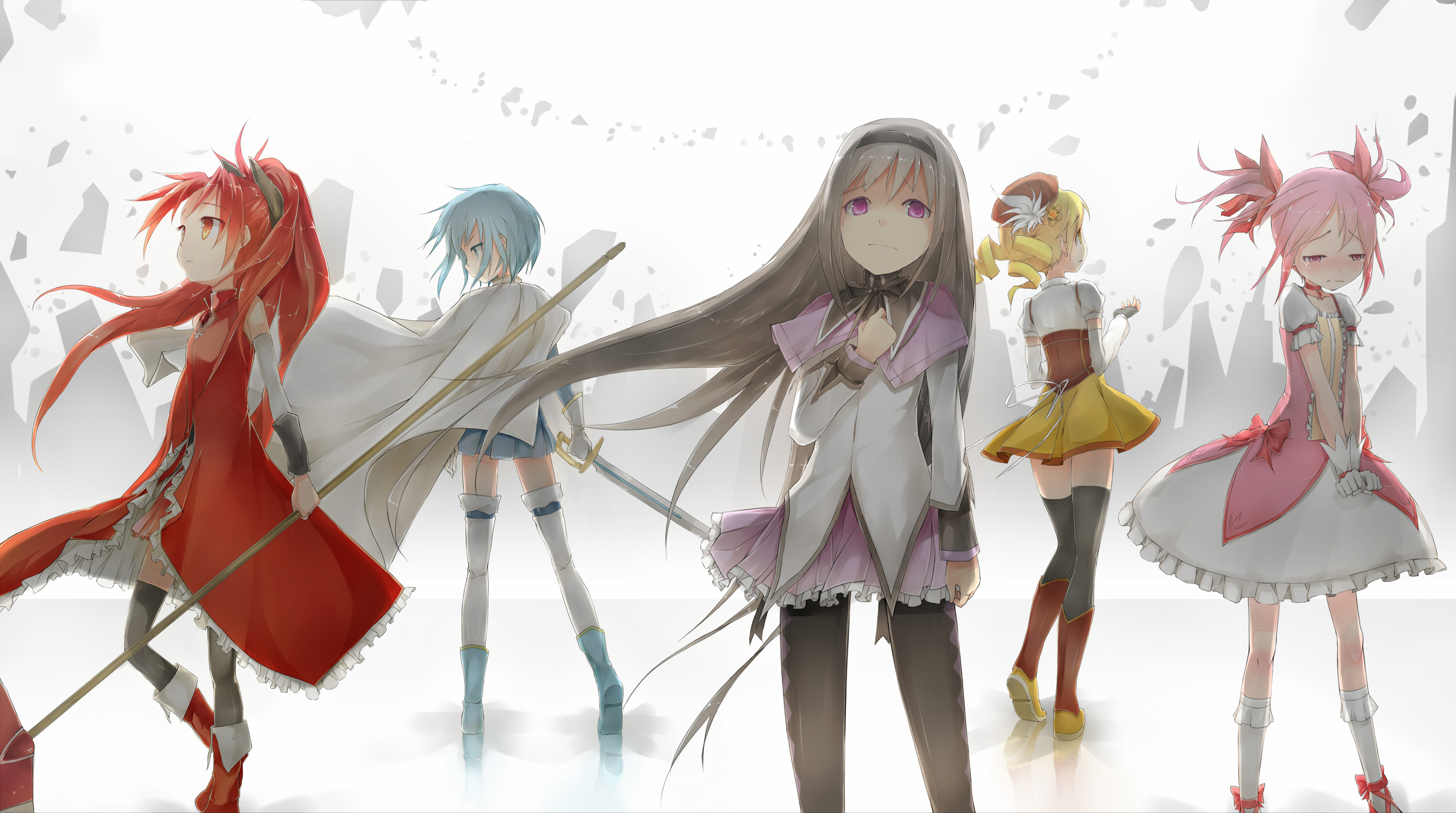 Descarga gratuita de fondo de pantalla para móvil de Animado, Kyōko Sakura, Puella Magi Madoka Magica, Homura Akemi, Madoka Kaname, Mami Tomoe, Sayaka Miki.