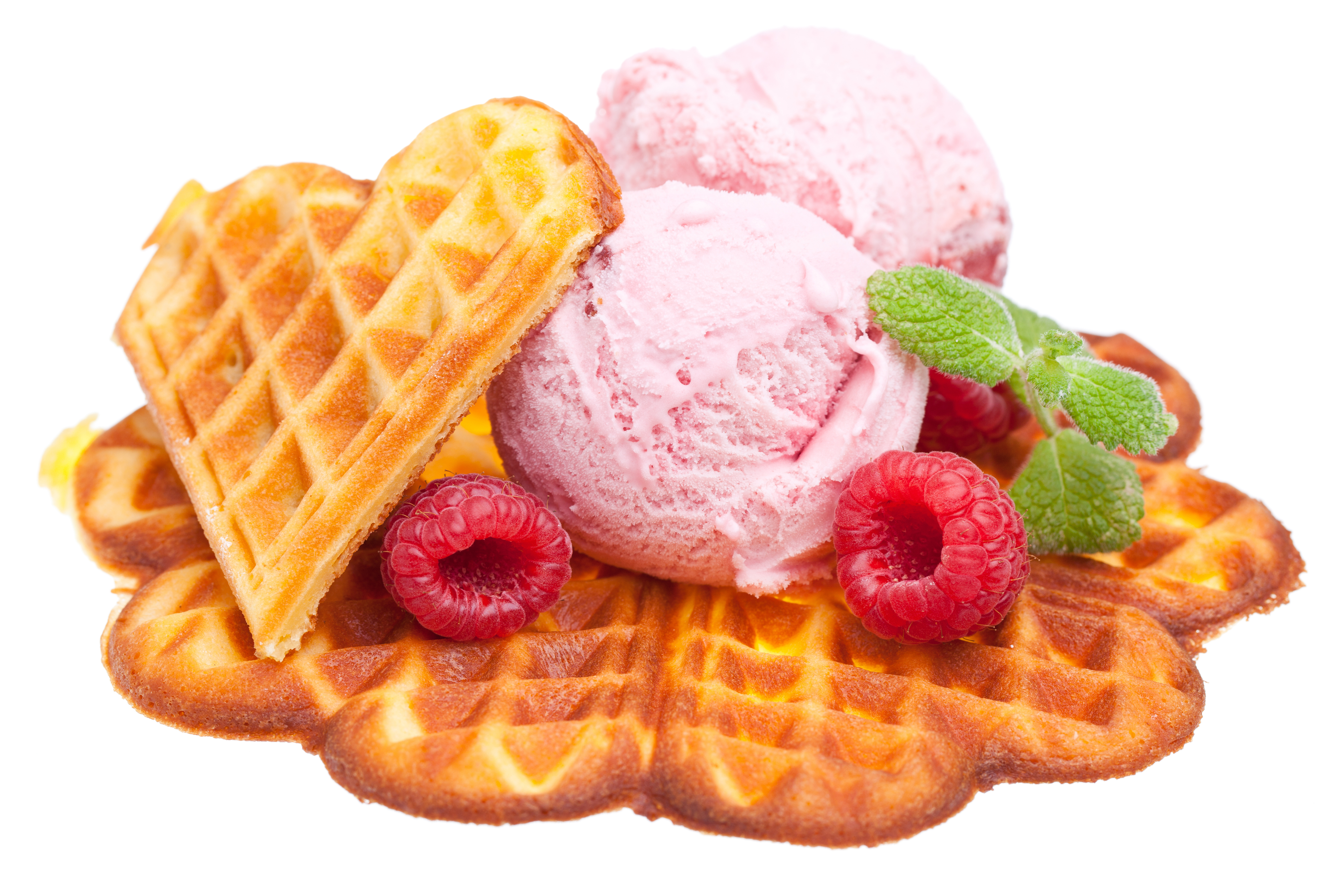 1529559 скачать картинку еда, мороженое, в форме сердца, малина, вафли - обои и заставки бесплатно