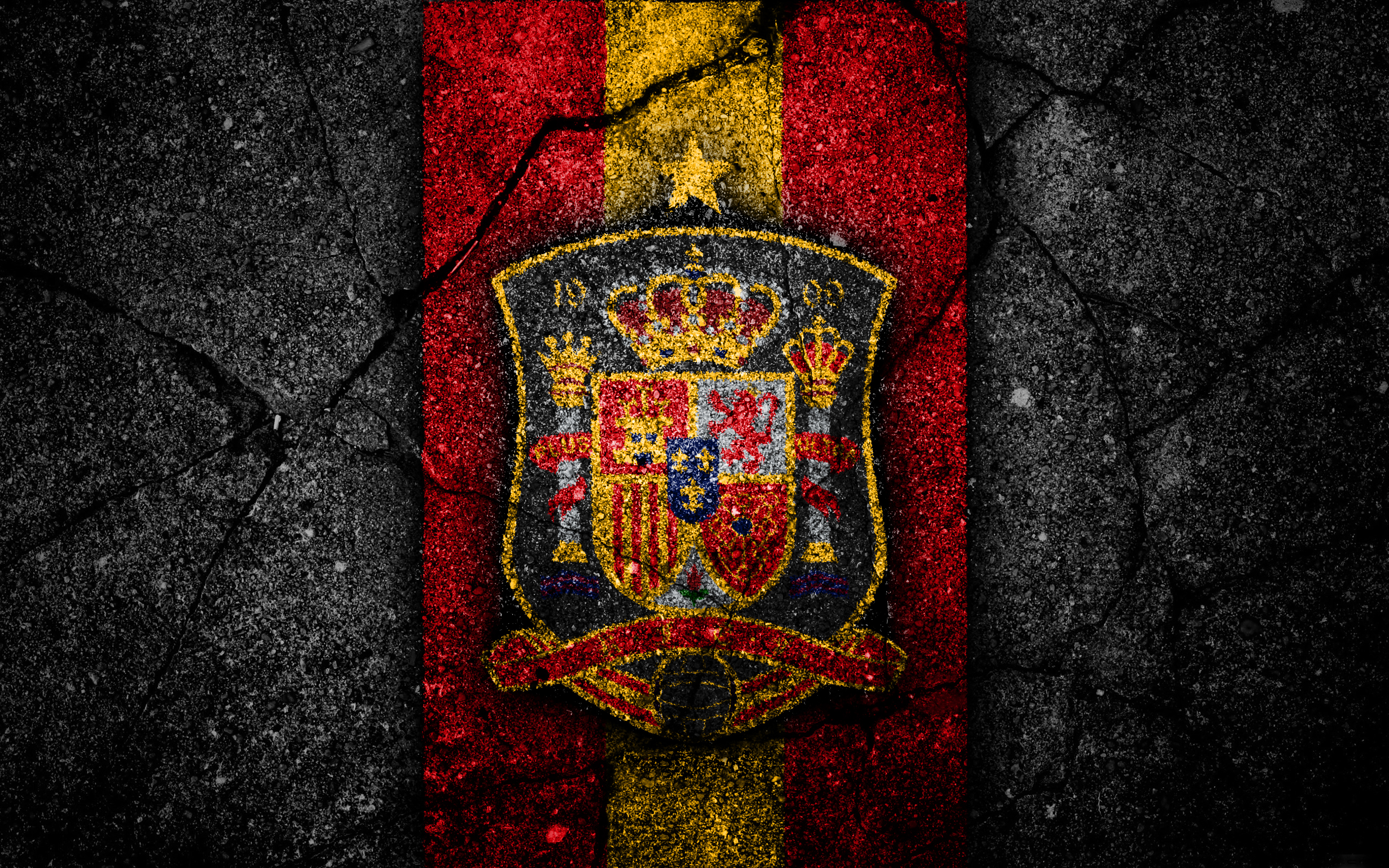 451412 Bild herunterladen sport, spanische fußballnationalmannschaft, emblem, logo, fußball, spanien - Hintergrundbilder und Bildschirmschoner kostenlos