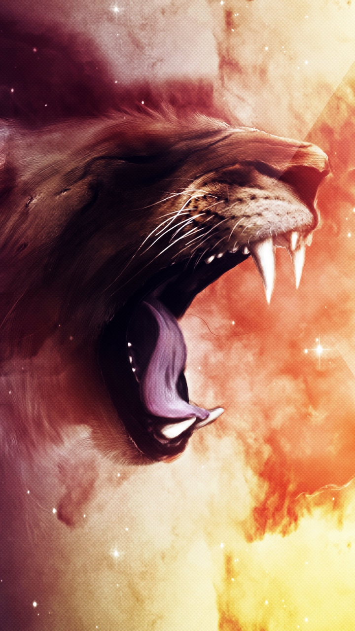 Download mobile wallpaper Lion, Animal, Artistic, Face for free.