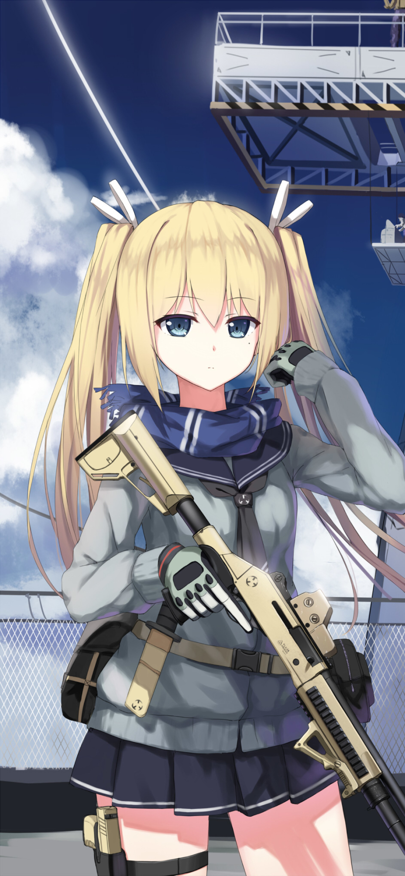 Handy-Wallpaper Blond, Blaue Augen, Original, Blondinen, Schuluniform, Animes kostenlos herunterladen.