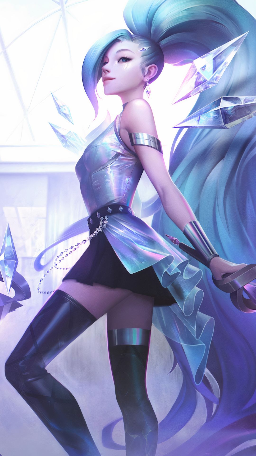 Download mobile wallpaper League Of Legends, Blue Hair, Video Game, Long Hair, K Pop, Seraphine (League Of Legends) for free.