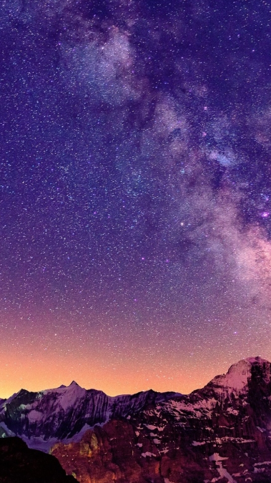 Download mobile wallpaper Landscape, Sunset, Milky Way, Sci Fi for free.
