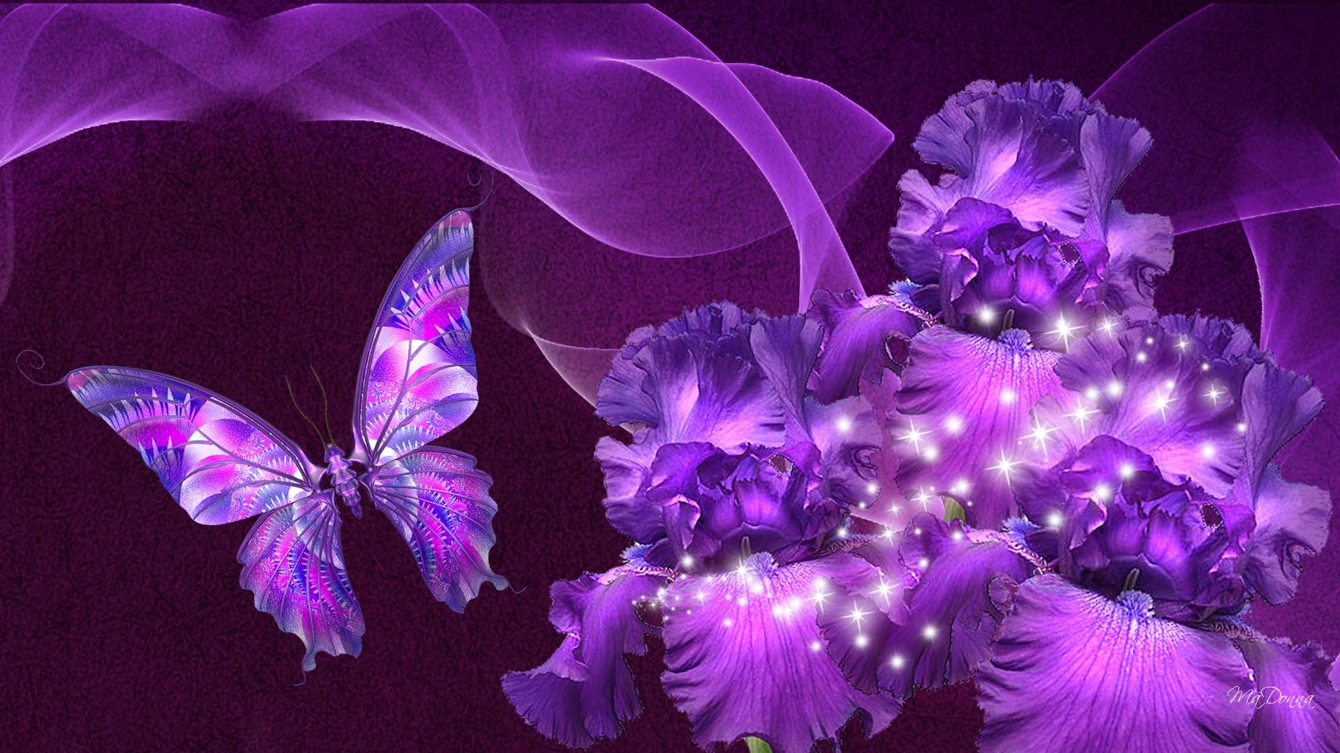 Descarga gratuita de fondo de pantalla para móvil de Flor, Mariposa, Púrpura, Abstracto.