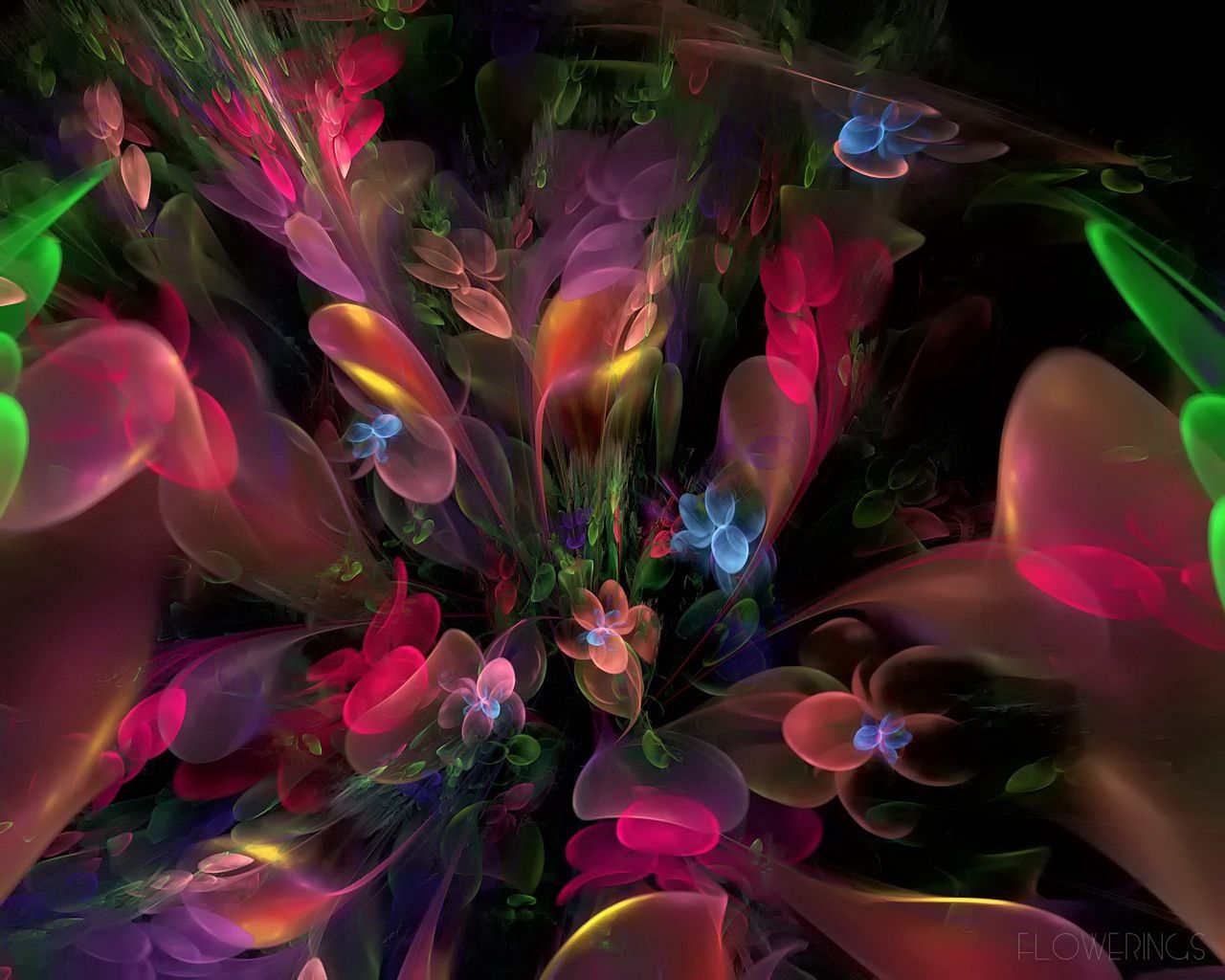 fractal, abstract, flowers, smoke, multicolored, motley Smartphone Background