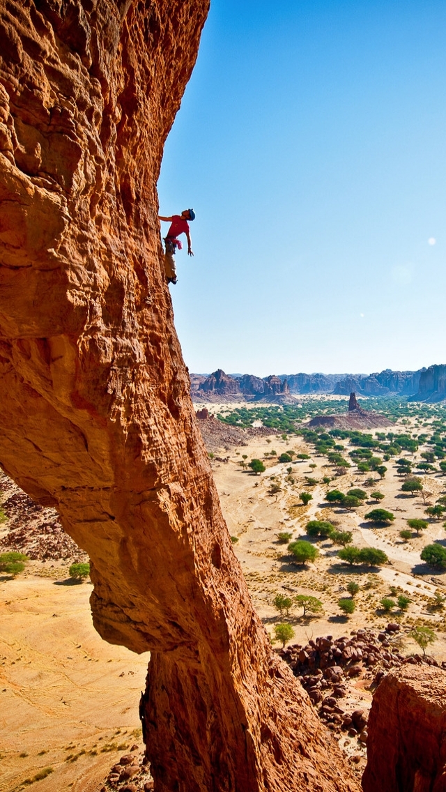 Download mobile wallpaper Sports, Landscape, Sky, Desert, Mountain, Climbing, Scenic for free.