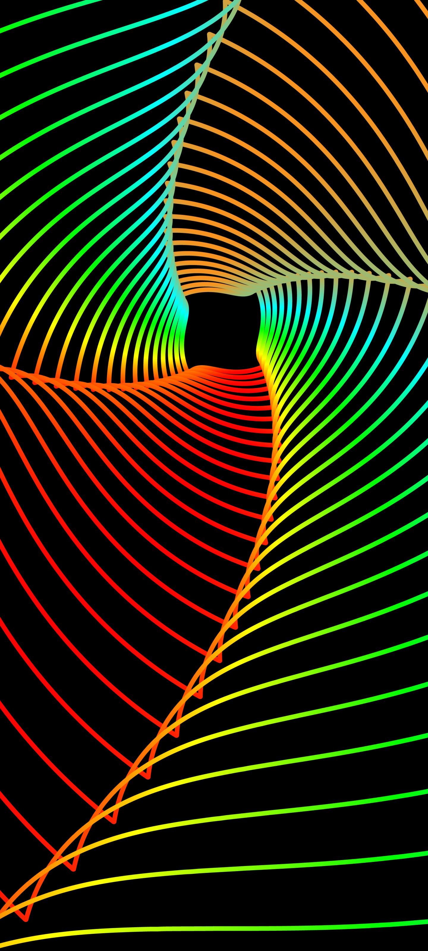 Download mobile wallpaper Abstract, Lines, Fractal, Colors, Spiral for free.