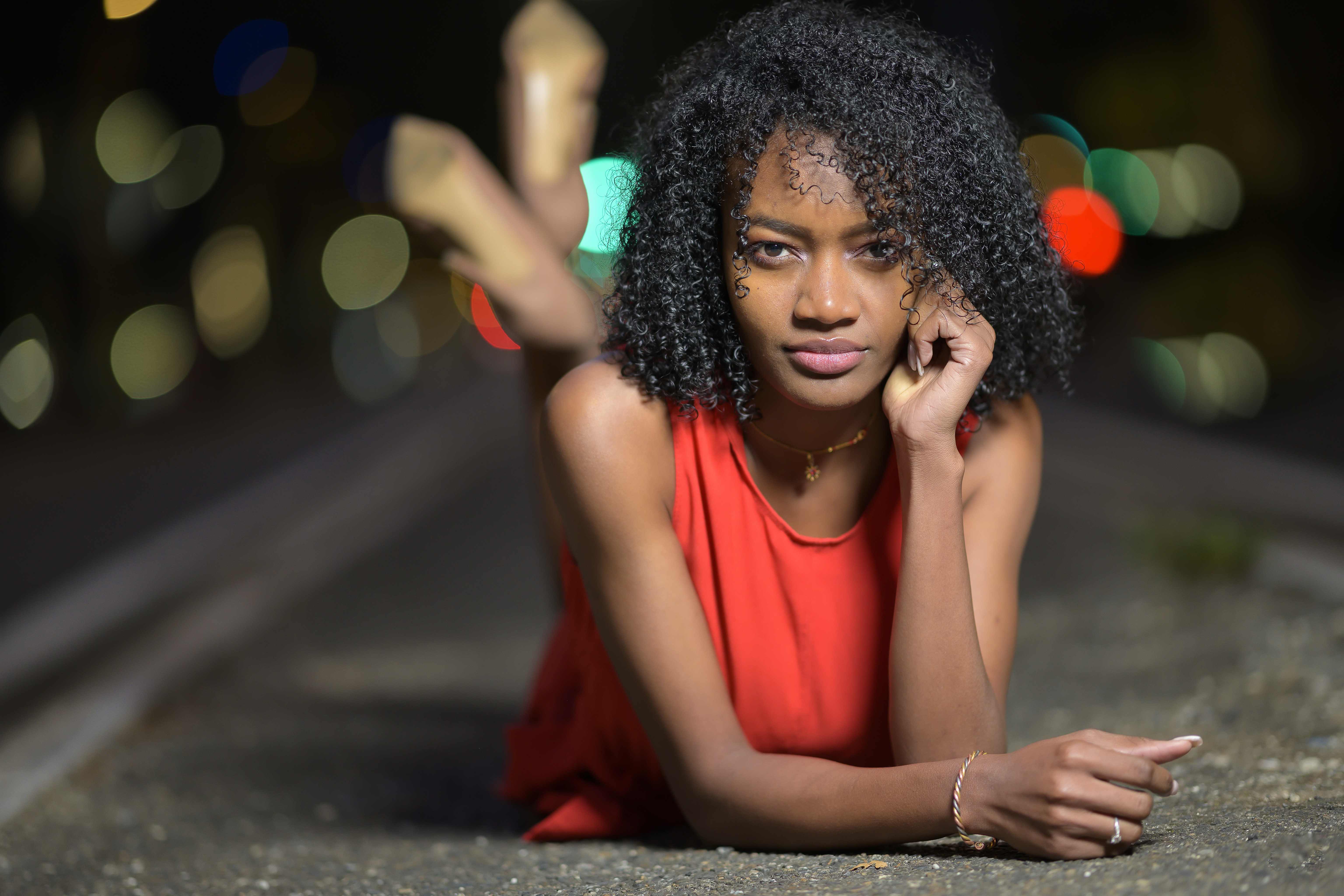 Free download wallpaper Bokeh, Model, Women, Brown Eyes, Black Hair, Depth Of Field on your PC desktop