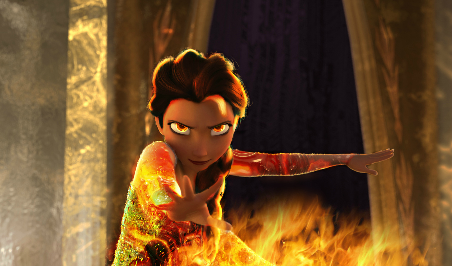 Download mobile wallpaper Fire, Frozen, Movie, Elsa (Frozen) for free.