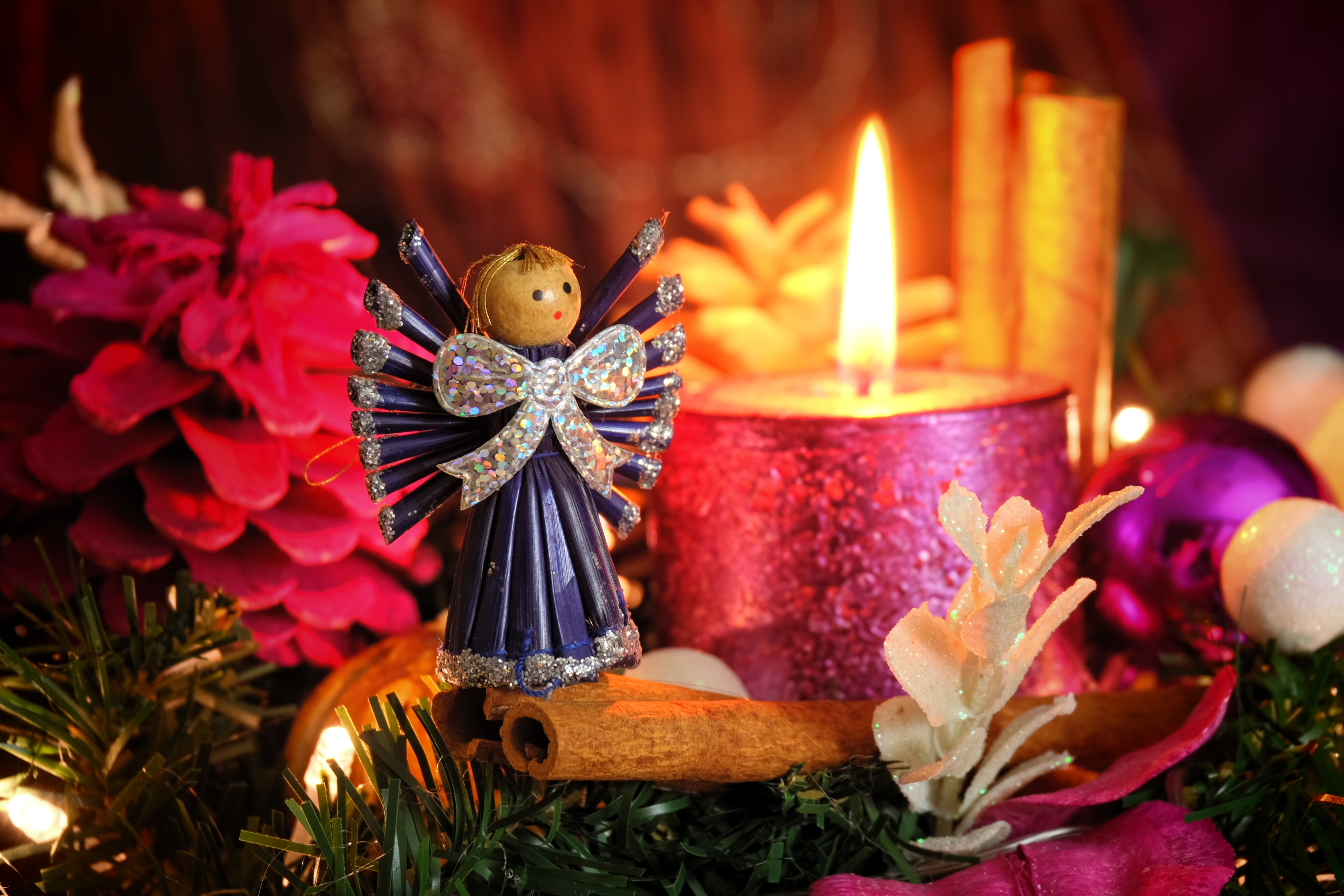 Laden Sie das Feiertage, Engel, Weihnachten, Weihnachtsschmuck, Kerze-Bild kostenlos auf Ihren PC-Desktop herunter