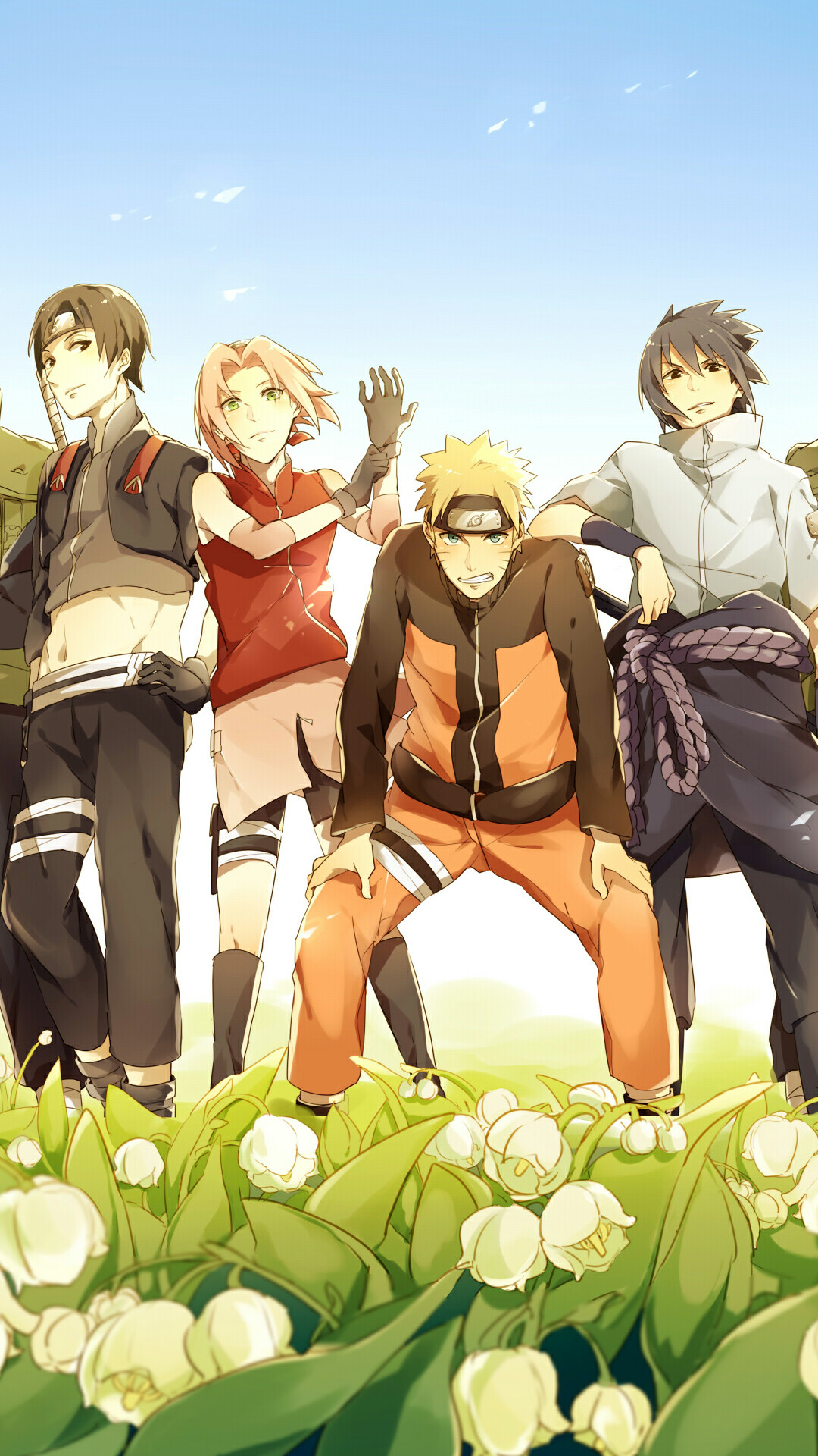 Download mobile wallpaper Anime, Naruto, Sasuke Uchiha, Sakura Haruno, Naruto Uzumaki, Sai (Naruto) for free.