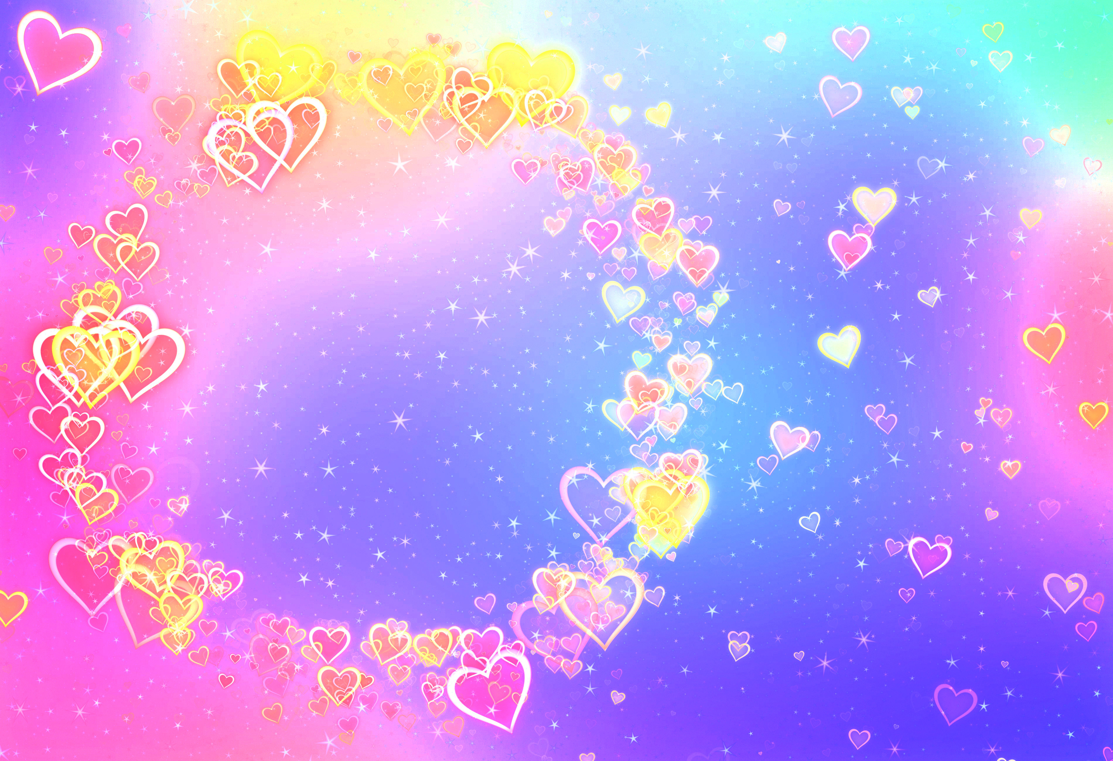 Download mobile wallpaper Stars, Pink, Heart, Circle, Artistic for free.