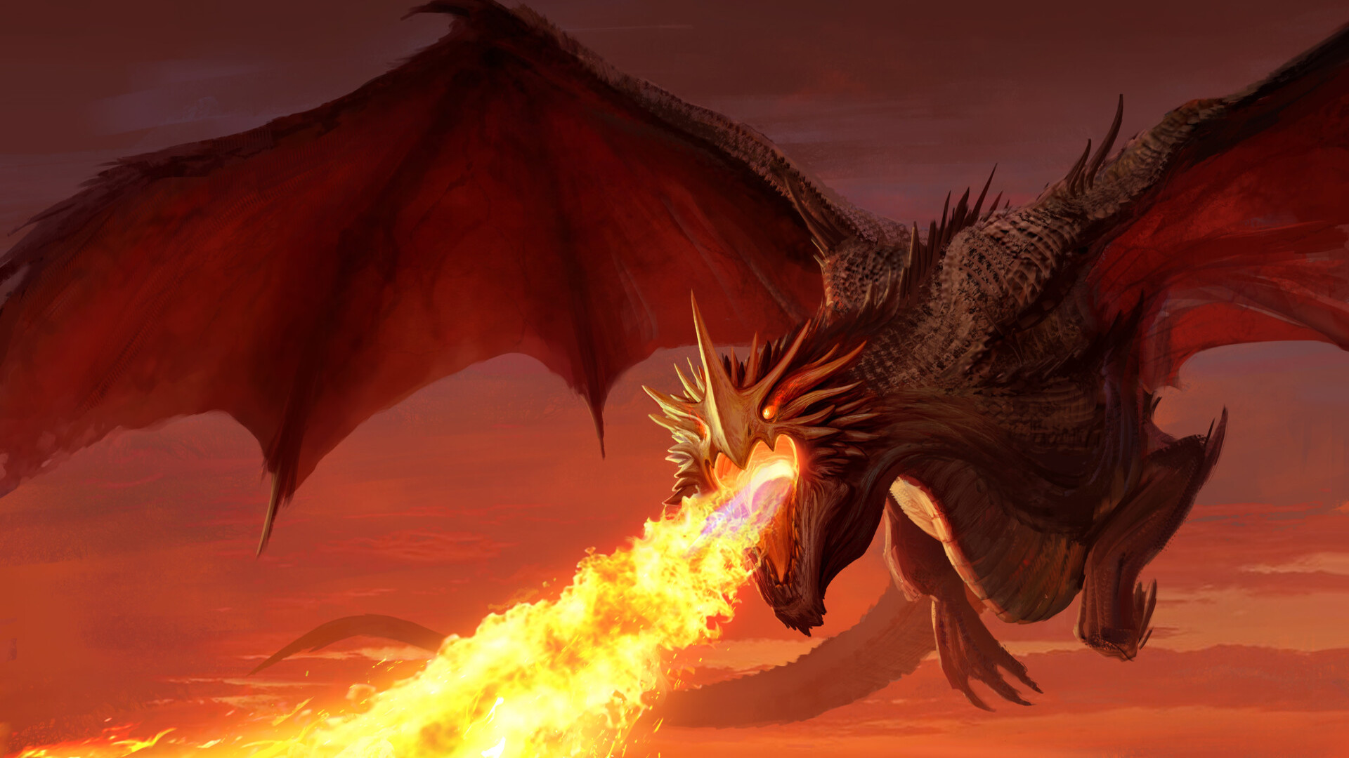Laden Sie das Fantasie, Feuer, Drachen-Bild kostenlos auf Ihren PC-Desktop herunter