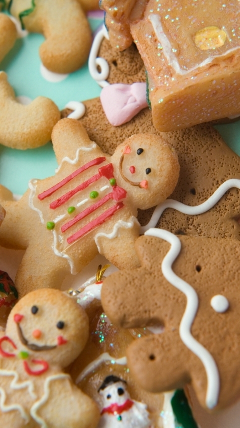 Download mobile wallpaper Christmas, Holiday, Gingerbread, Cookie for free.