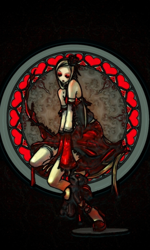 Download mobile wallpaper Gothic, Heart, Artistic, Stained Glass, Women for free.