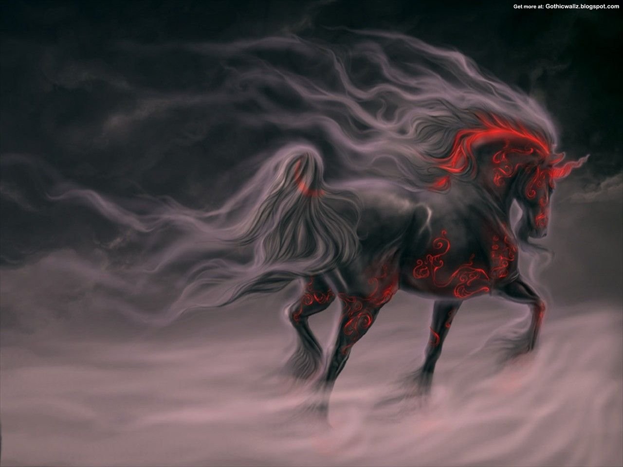 fantasy, gothic, horse