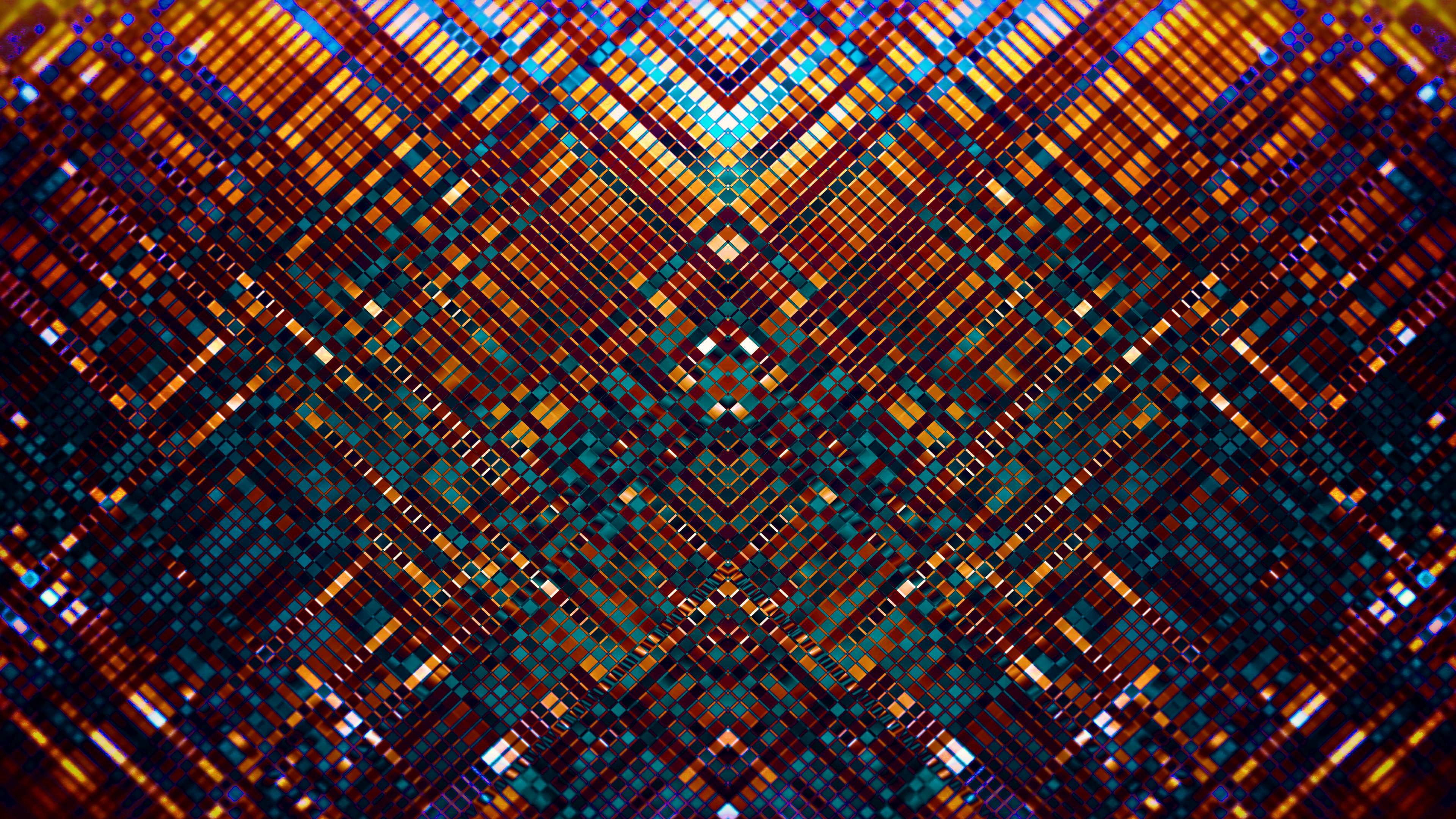 fractal, mosaic, motley, abstract, multicolored, pattern HD wallpaper