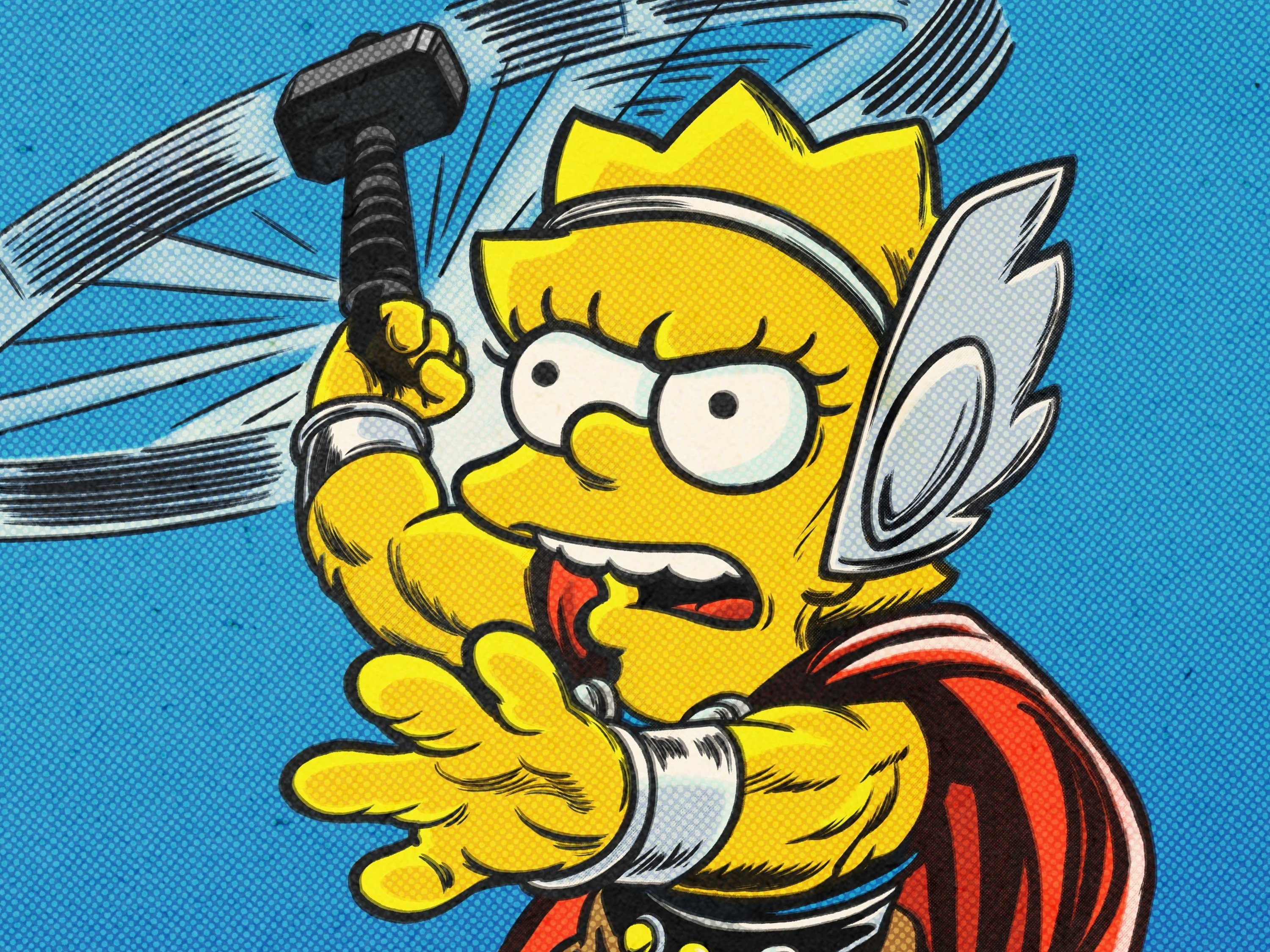 Download mobile wallpaper Movie, Lisa Simpson, Thor, The Good The Bart And The Loki for free.