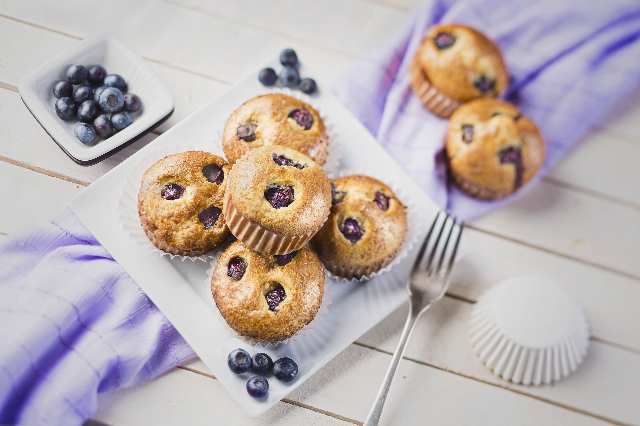 blueberry, food, cupcake