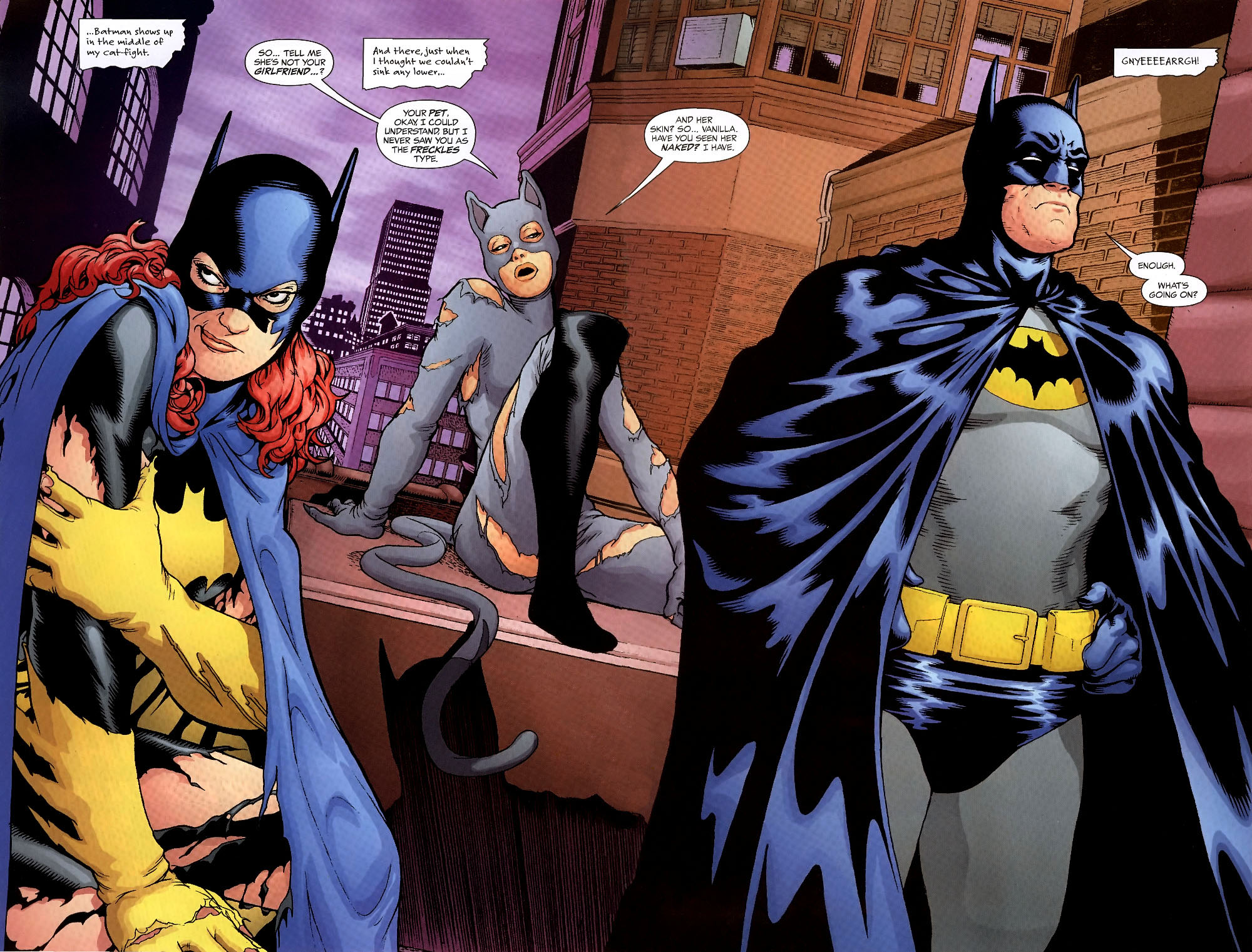 Скачать обои бесплатно Комиксы, Бэтмен, Женщина Кошка, Бэтгёрл картинка на рабочий стол ПК