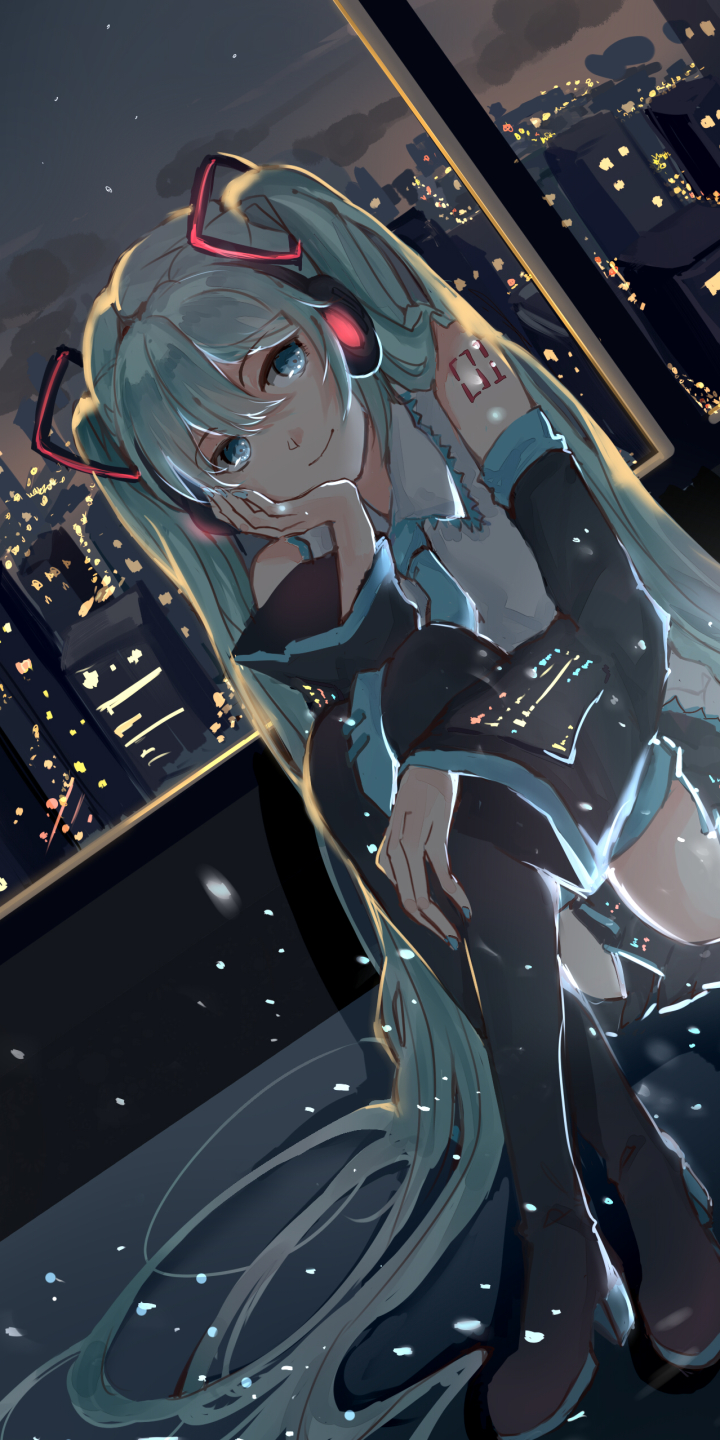 Download mobile wallpaper Anime, Vocaloid, Blue Eyes, Blue Hair, Hatsune Miku, Twintails for free.